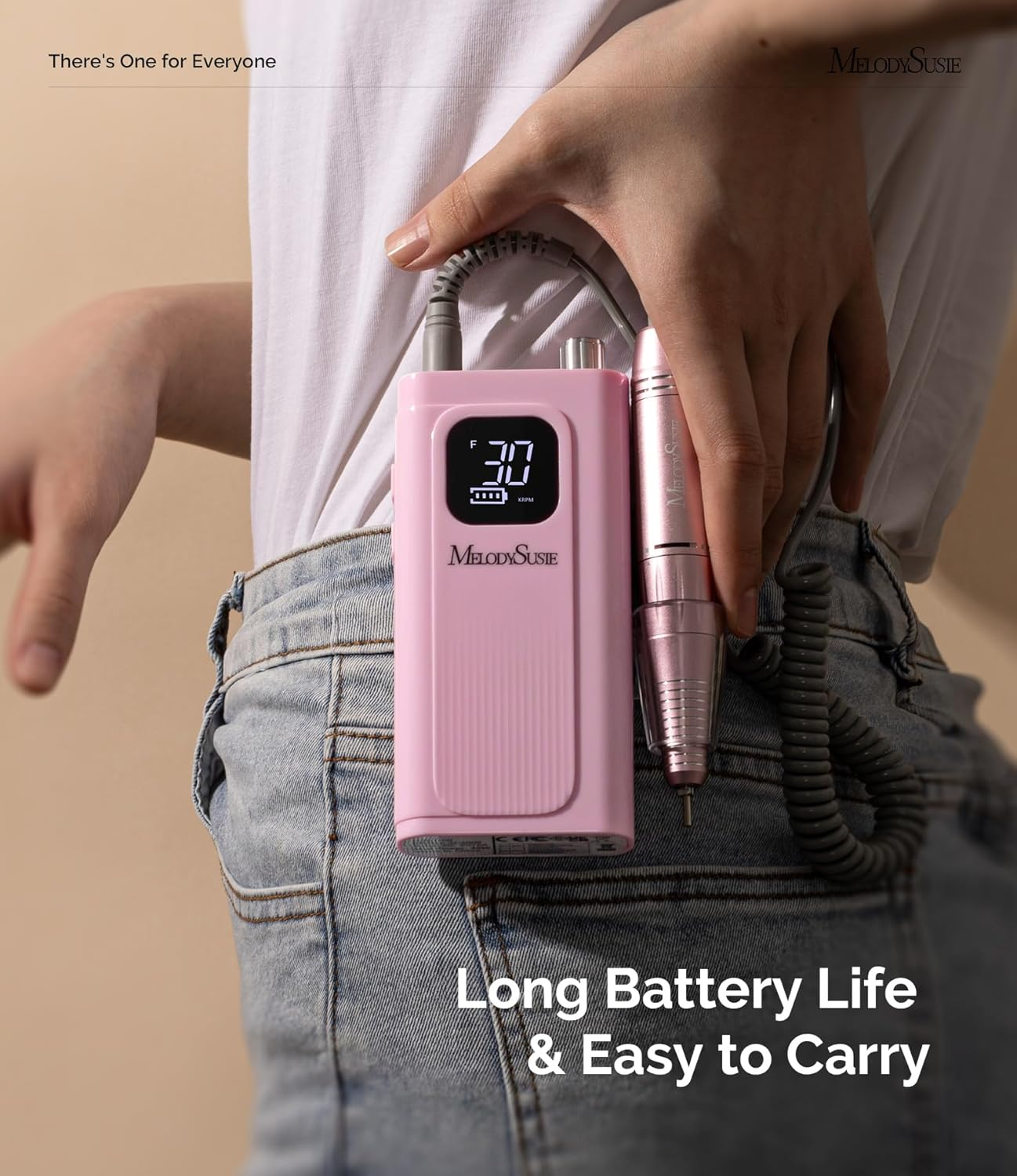 Melodysusie Professional Nail Drill 30000 Rpm,Rechargeable Efile for Shaping,Buffing & Removing Gel Polish,Ideal for Manicure and Pedicure at Home or Salon (SC300F) image number 6