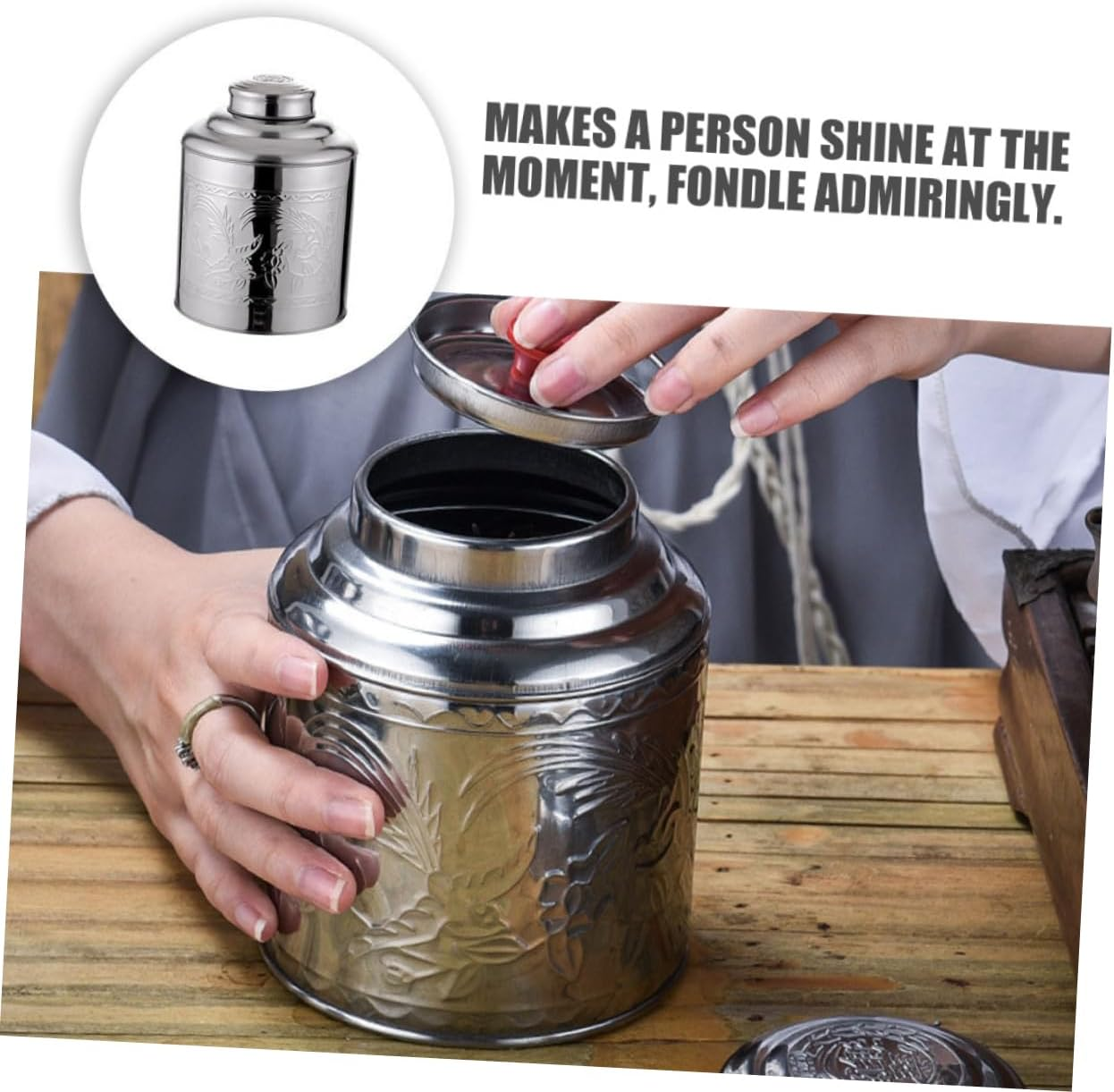 OKUMEYR Metal Tea Storage Container Sealed Tea Practical Food Containers Home Office