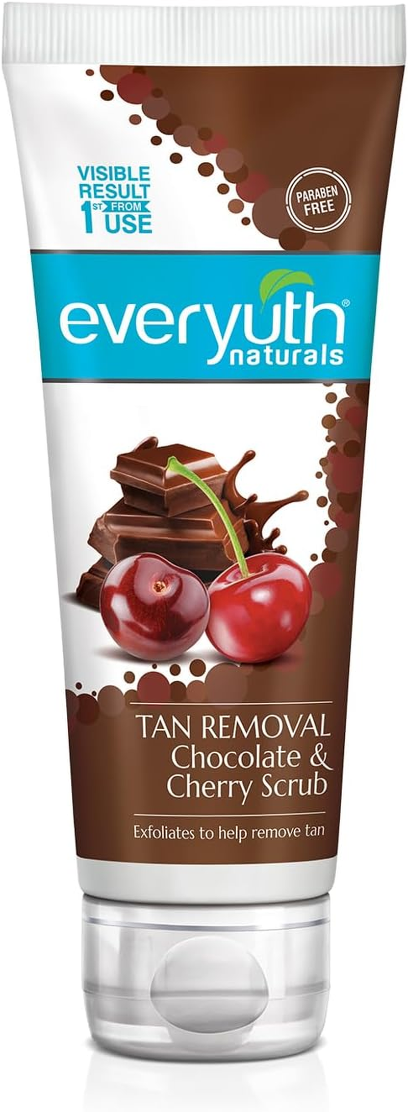 Everyuth Naturals Tan Removal Chocolate & Cherry Scrub|D Tan, Detoxify & Cleanse|Paraben Free| Antioxidant Choco & Multi-Vitamin Cherries|For Oily, Dry, Normal, Combination & Sensitive Skin - 100G image number 4