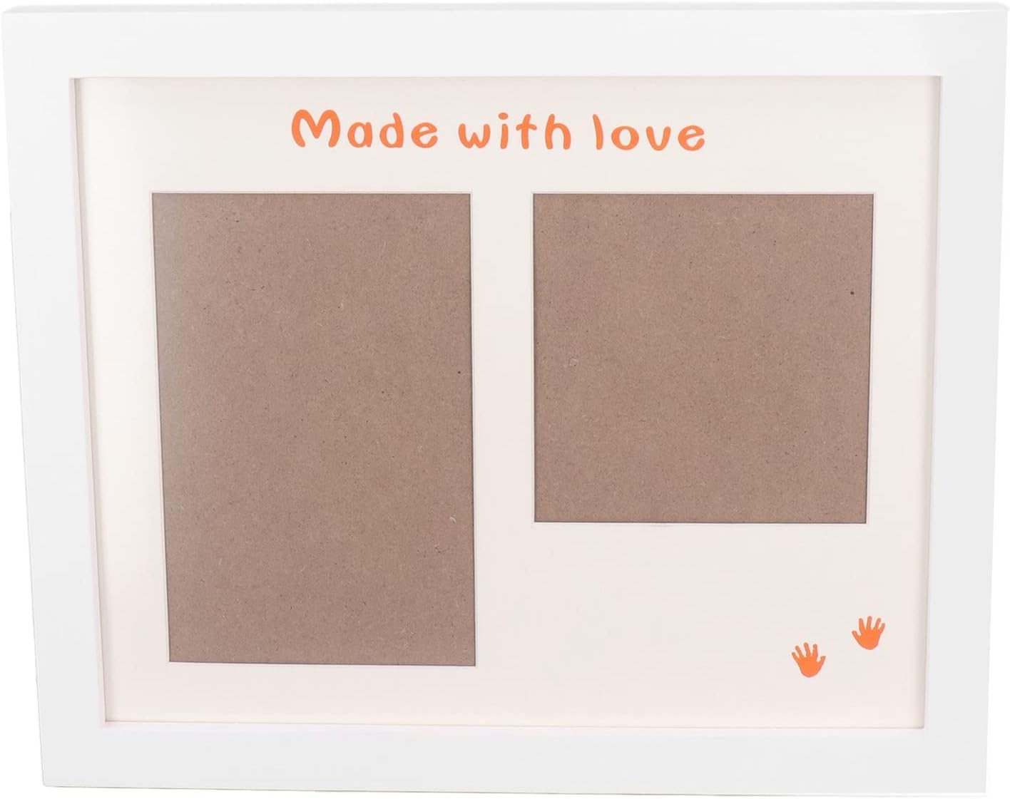 Baby Handprint Footprint Maker Kit, Baby Handprint Footprint Maker Kit Photo Frame Black Ink Keepsake Newborn Imprint Set (White Photo Frame) image number 2