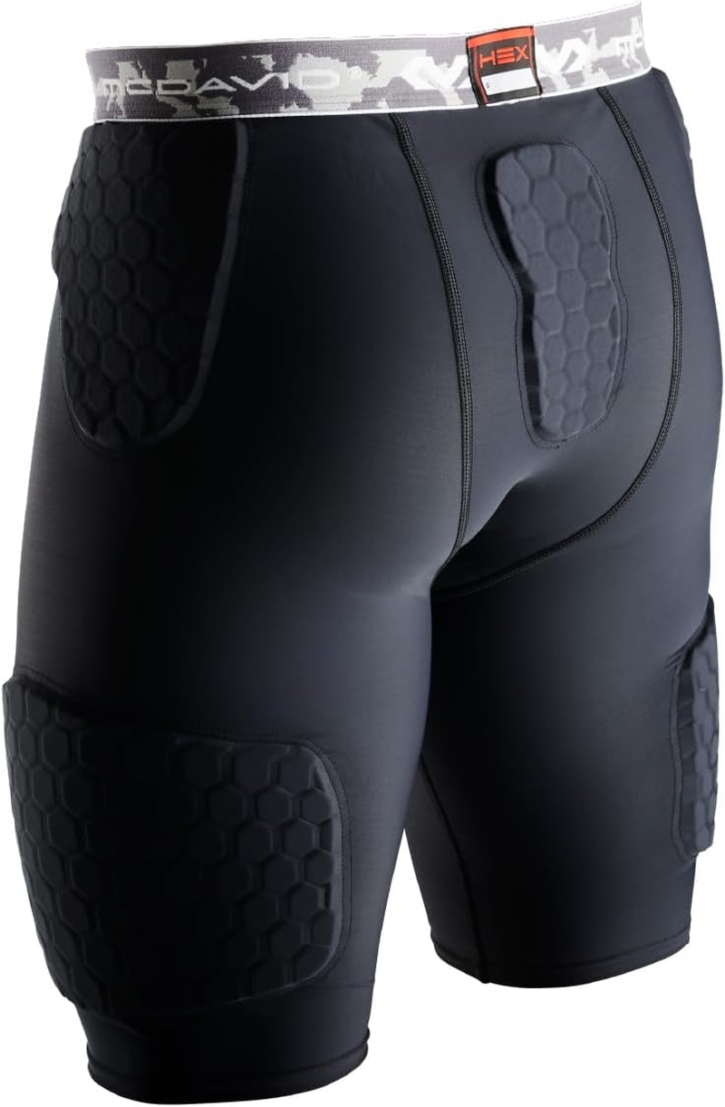 Mcdavid Compression Padded Shorts with HEX, Hip, Tailbone, Thigh Pads - Girdle Tights for Football, Hockey, Basketball-Unisex image number 4