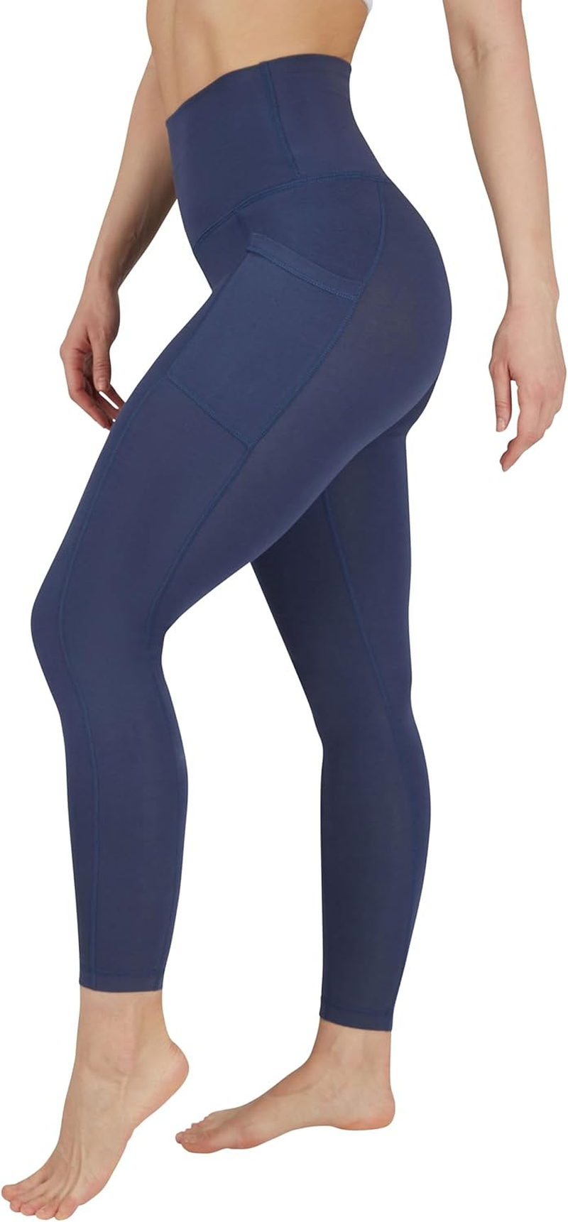 90 Degree by Reflex High Waist Disco Pants - Shiny Hi-Rise Capri Leggings