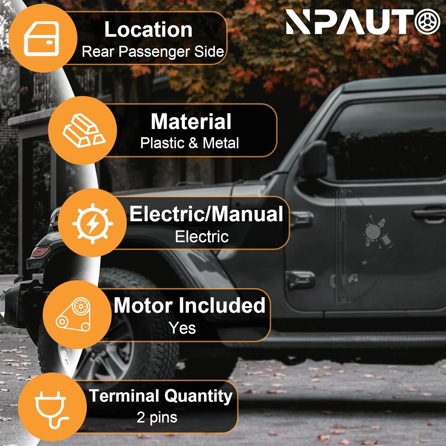 Rear Passenger Side Power Window Regulator W/Motor Replacement for 2002-10 F-Ord Explorer, 2007-10 Fo-Rd Explorer Sport Trac, 2002-10 MERC-URY Mountaineer, 2003-05 Lin-Coln Aviator, Right, 748-507 image number 4