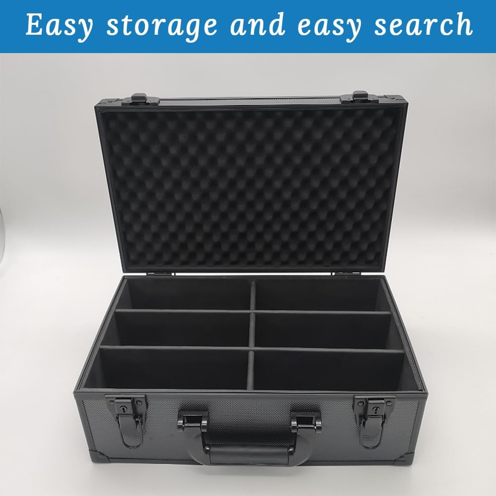 Card Storage Hard Case, Sports Card Storage Tool Box with Carrying Handle for Easy Carrying, Suitable for Travel, Office, Home, Arcade, Party (Black) image number 5