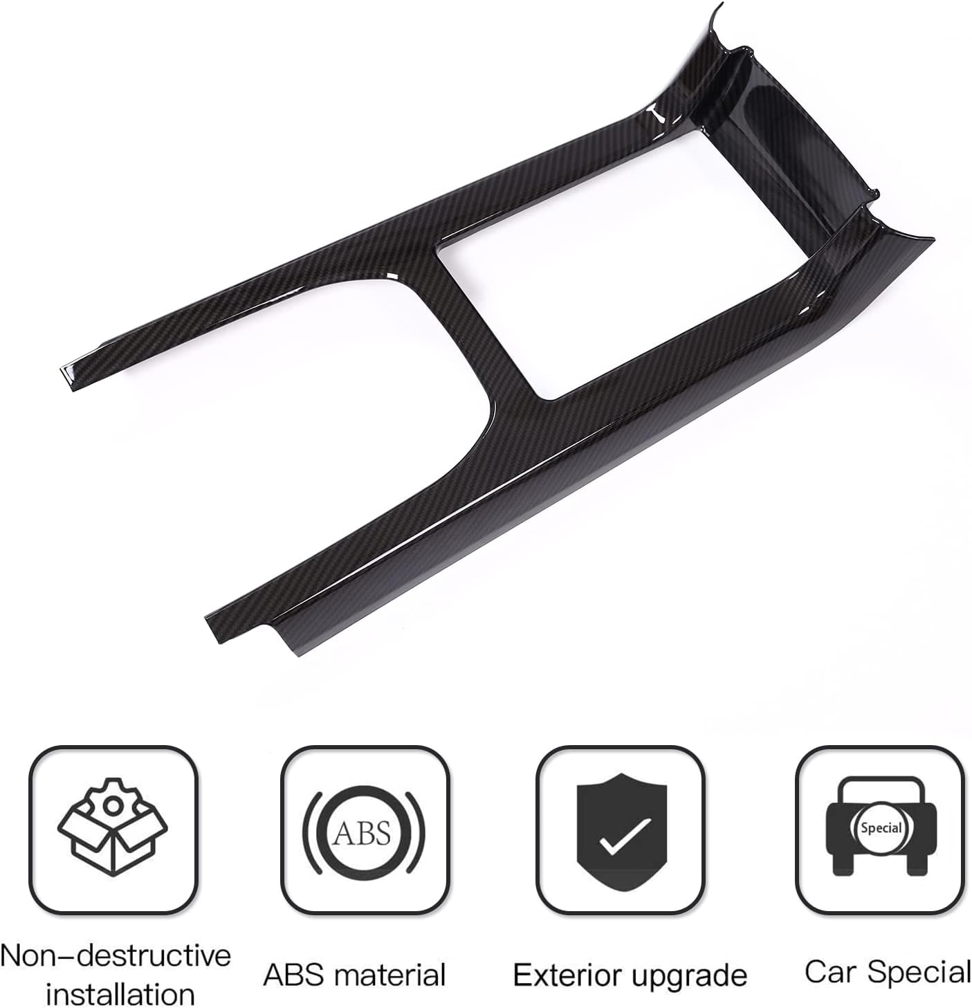 LLKUANG Carbon Fiber Style ABS Inner Center Console Gear Shift Frame Trim for Land Rover Discovery Sport 2015-2019 image number 2