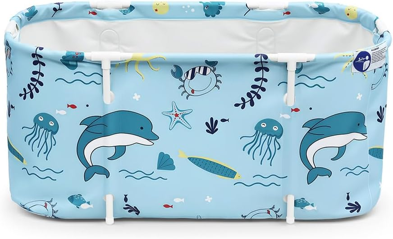 Weisshorn Foldable Bathtub PVC Spa Bucket Inflatable Cushion 113X61Cm Blue image number 2