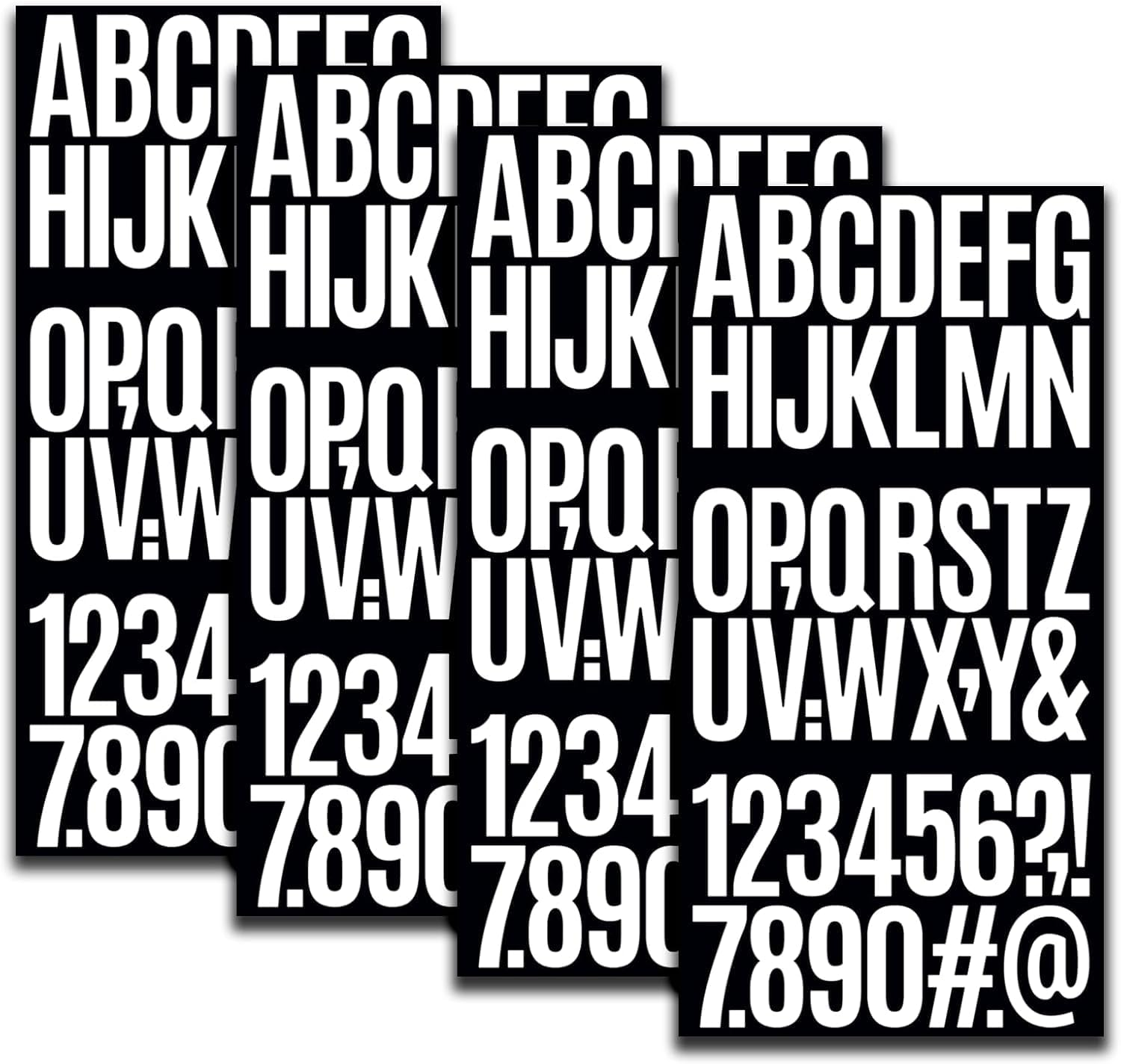 12 Sheets Vinyl Letter Stickers 192 Pcs Mailbox Letters and Numbers for outside Self Adhesive Mailbox Number Sticker Waterproof Alphabet Sticker for Signs Car Door House Address Number (Black, 3 Inch)