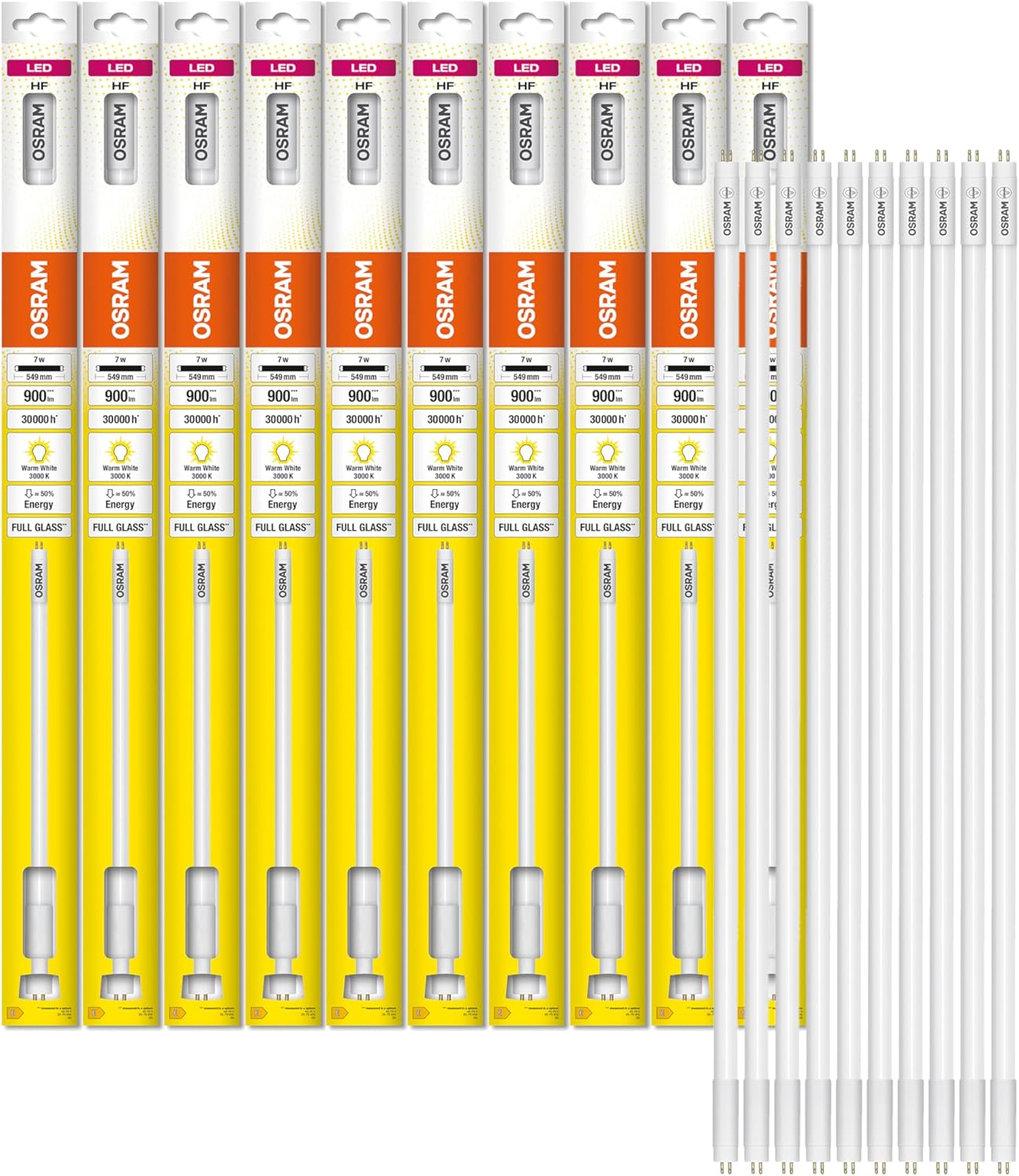 OSRAM LED TUBE T5 HF L8 SHORT 288Mm Linear LED Tube, 4W, 380Lm, 3000K, Warm White Light, LED Replacement for Classic T5 Fluorescent Tubes with G5 Socket, Long Life, Energy Saving, Pack of 10 image number 2