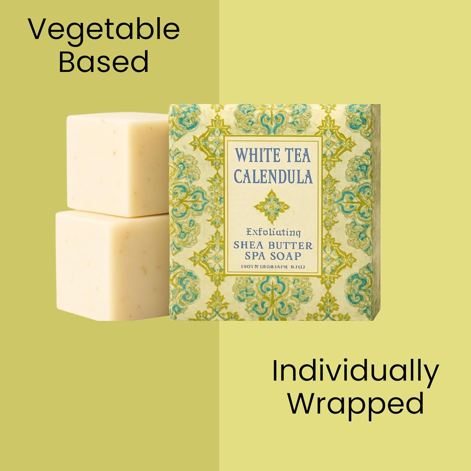 Greenwich Bay Mini Botanical Soap Bars 12 Pack &ndash; 1.9 Oz Each &ndash; Scented Guest Soaps for Airbnb, Spa, Hotel, Salon, or Bath &ndash; Individually Wrapped Elegant Travel Size Bars White Tea Calendula image number 3