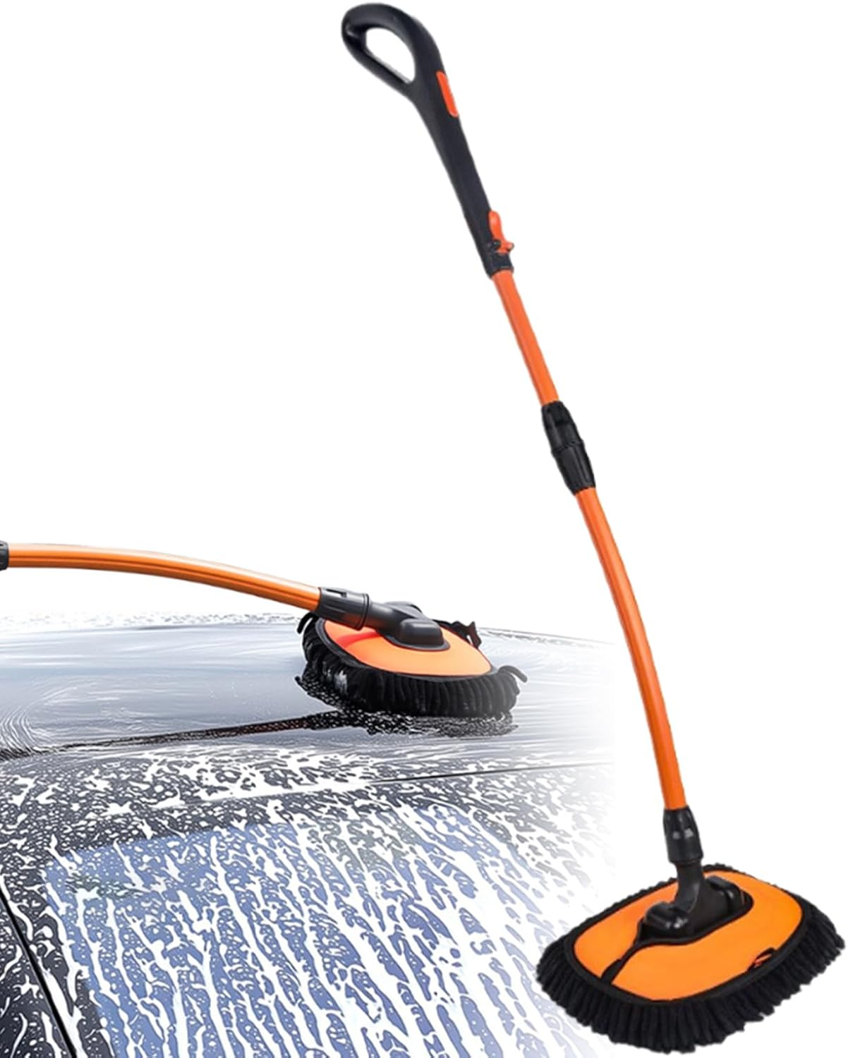 Derwrtup Long Handle Car Wash Mop - Car Cleaning Care Brush - Long Handle No Scratch Extendable Duster for Auto Automotive Dirt Truck Detailing Vehicle Dust Washing image number 6