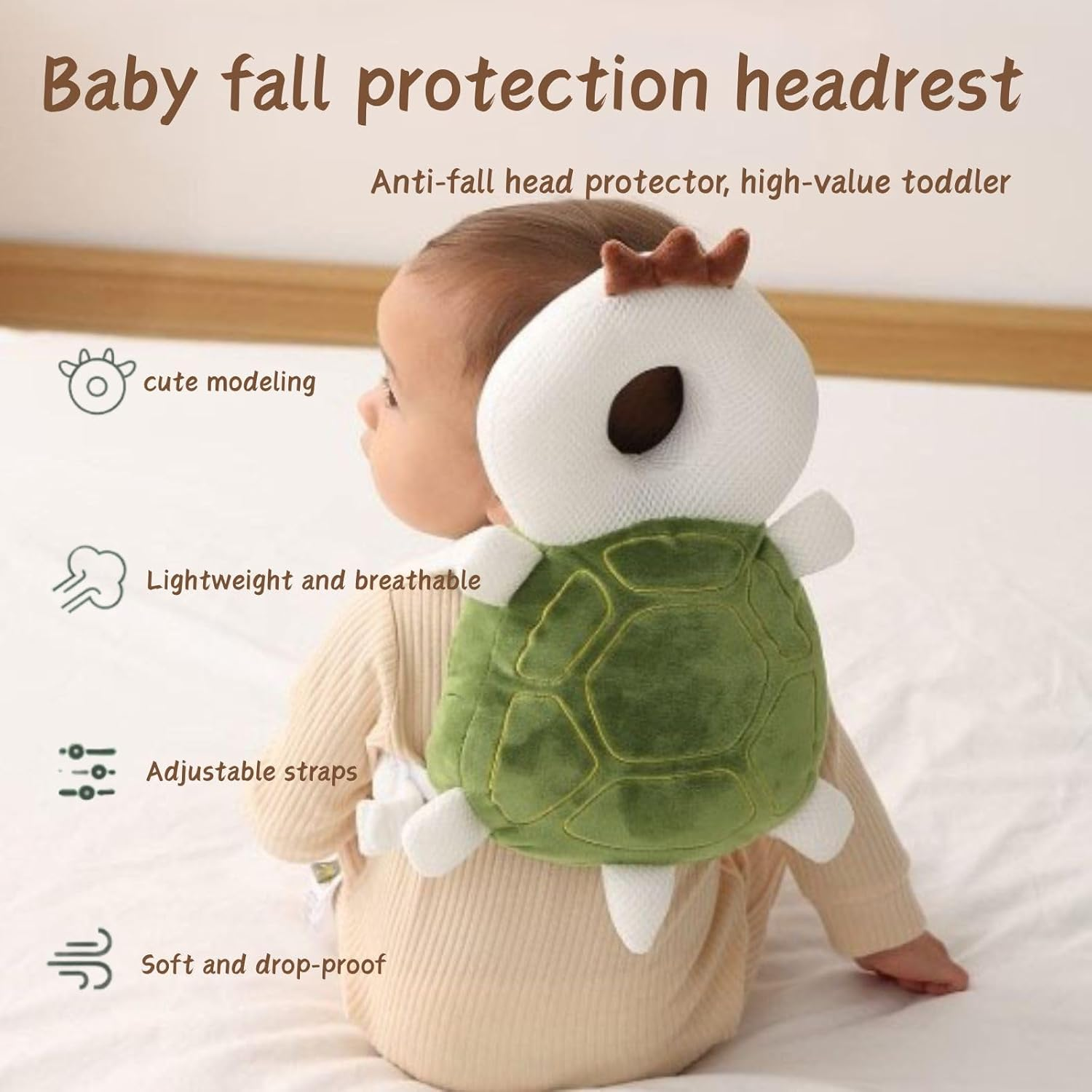 Poemtian Child Anti-Fall Back Protector, Head Protection Cushion, Cartoon Animal Shape Mesh Toddler Safety Head Protector for Baby Walking
