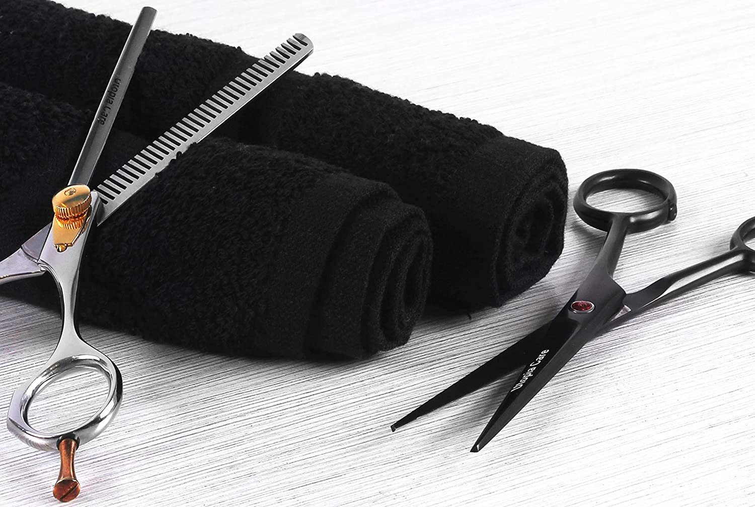 Salon Towels 100% Cotton Towels Bleach Proof for Gym, Beauty, Hair, Spa and Home Hair Care Towel (Black 10 Pack) image number 2