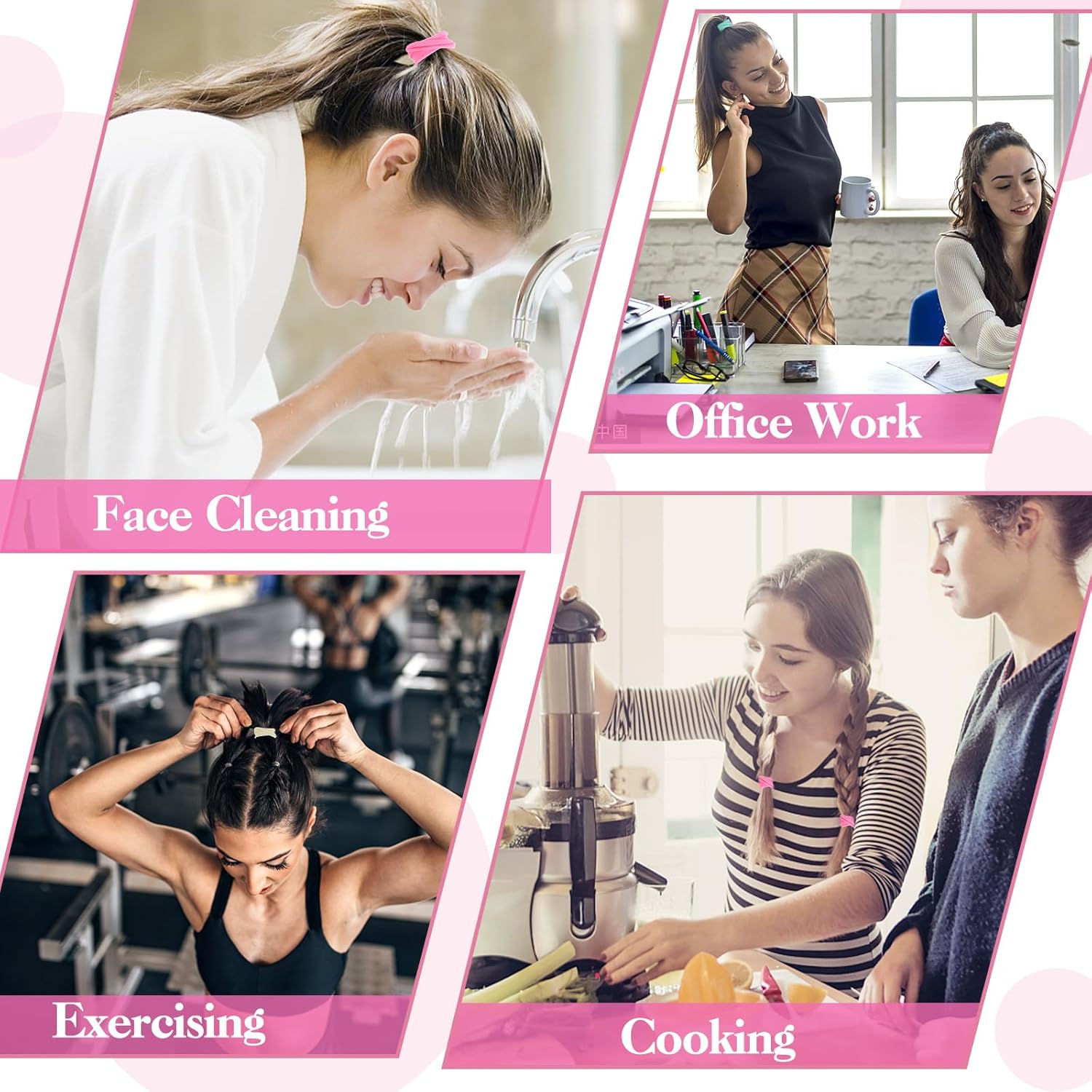 Aurorayer Pack of 100 Girls Hair Bobbles, 4.3 Cm Large Seamless Colourful Elastic Hair Bobbles for Women with Comb for Girls, Women'S Hair image number 1