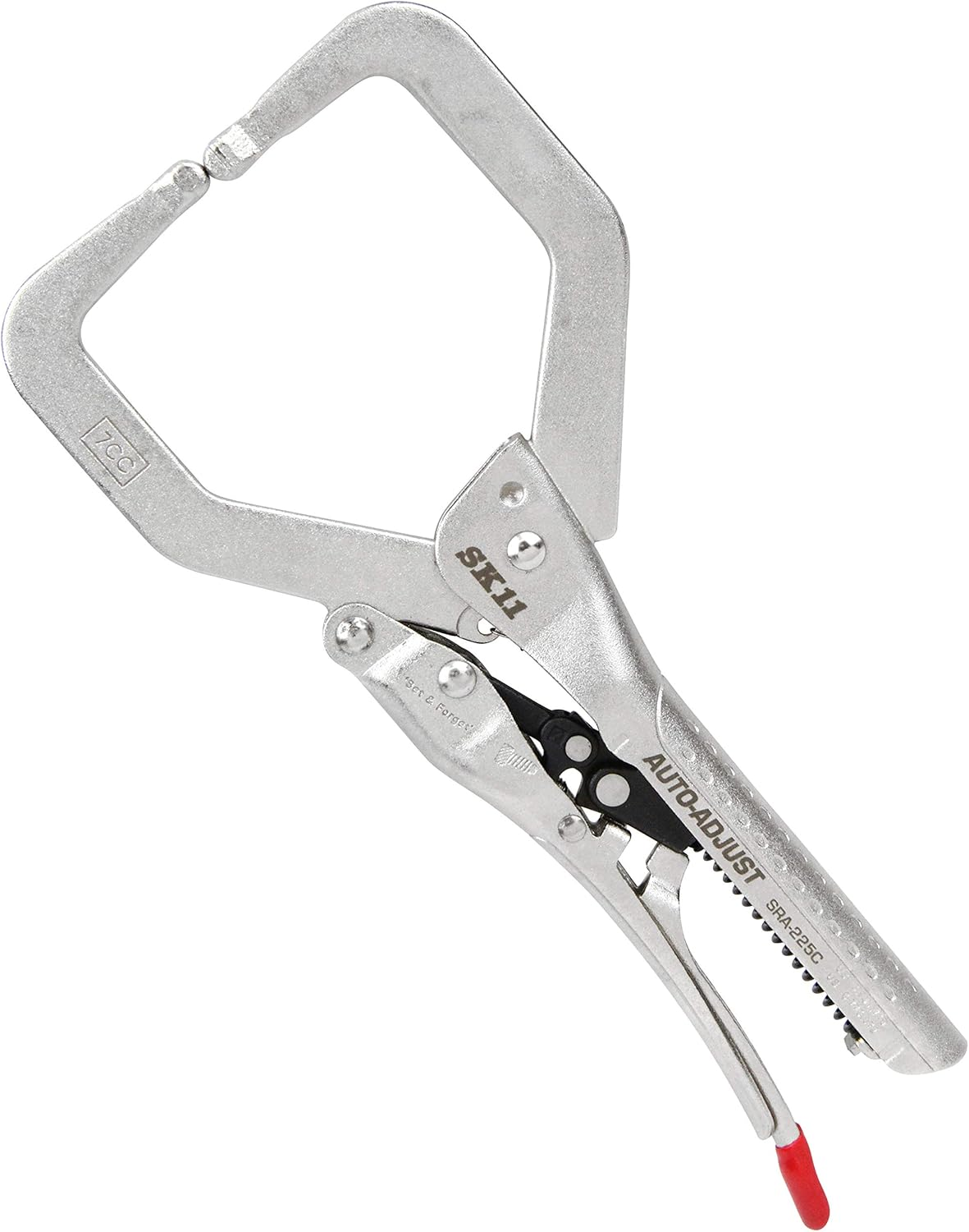 SK11 SRA-225C Automatic Adjustment C-Type Locking Pliers, Maximum Opening 2.4 Inches (62 Mm), Bottom Depth 2.4 Inches (61 Mm), 9.0 Inches (228 Mm) image number 2
