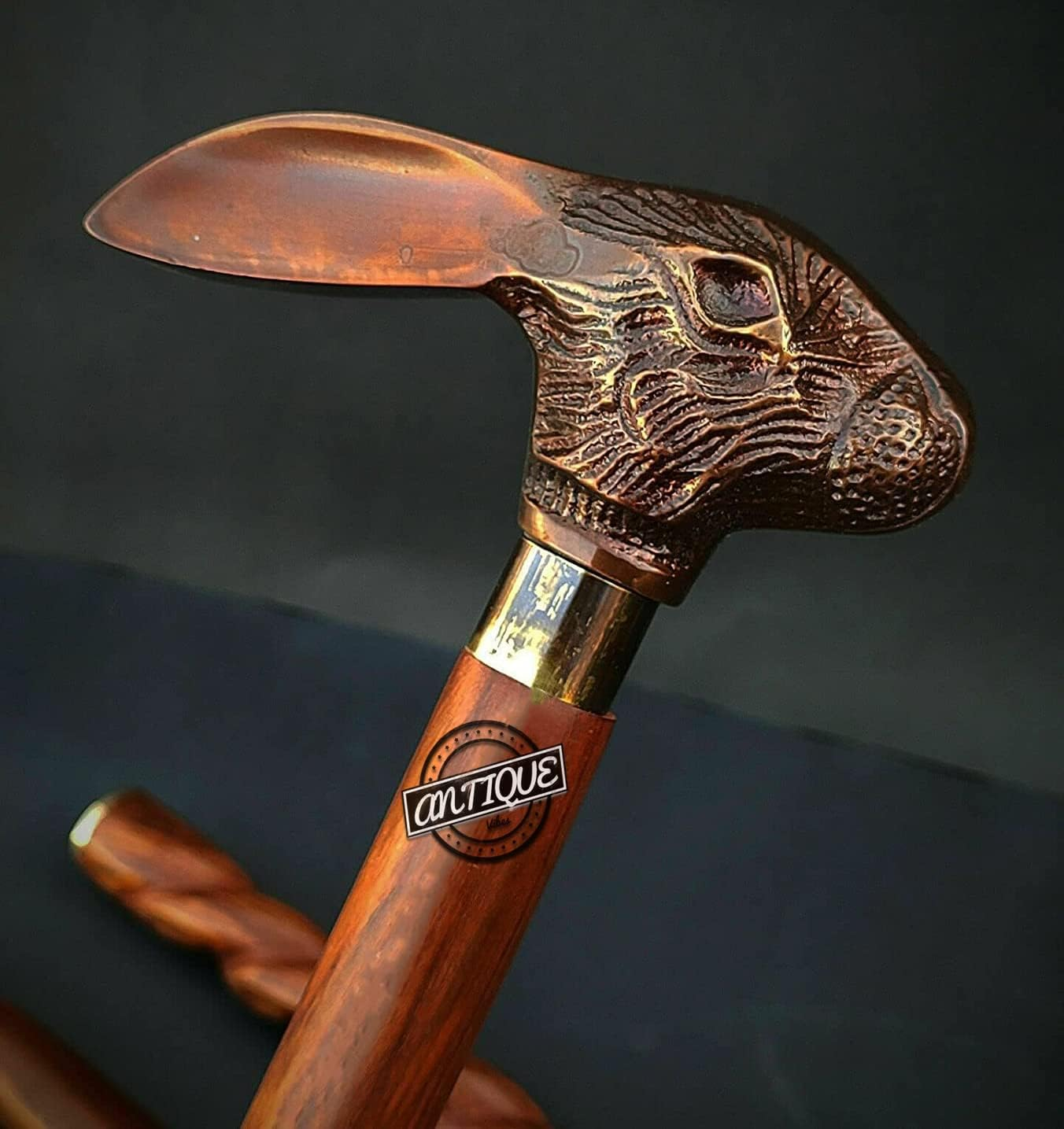 Brass Handle Victorian Telescope Foldable Wooden Walking Stick Cane Ideal Vintage Gift Men Women Father/Mother image number 6