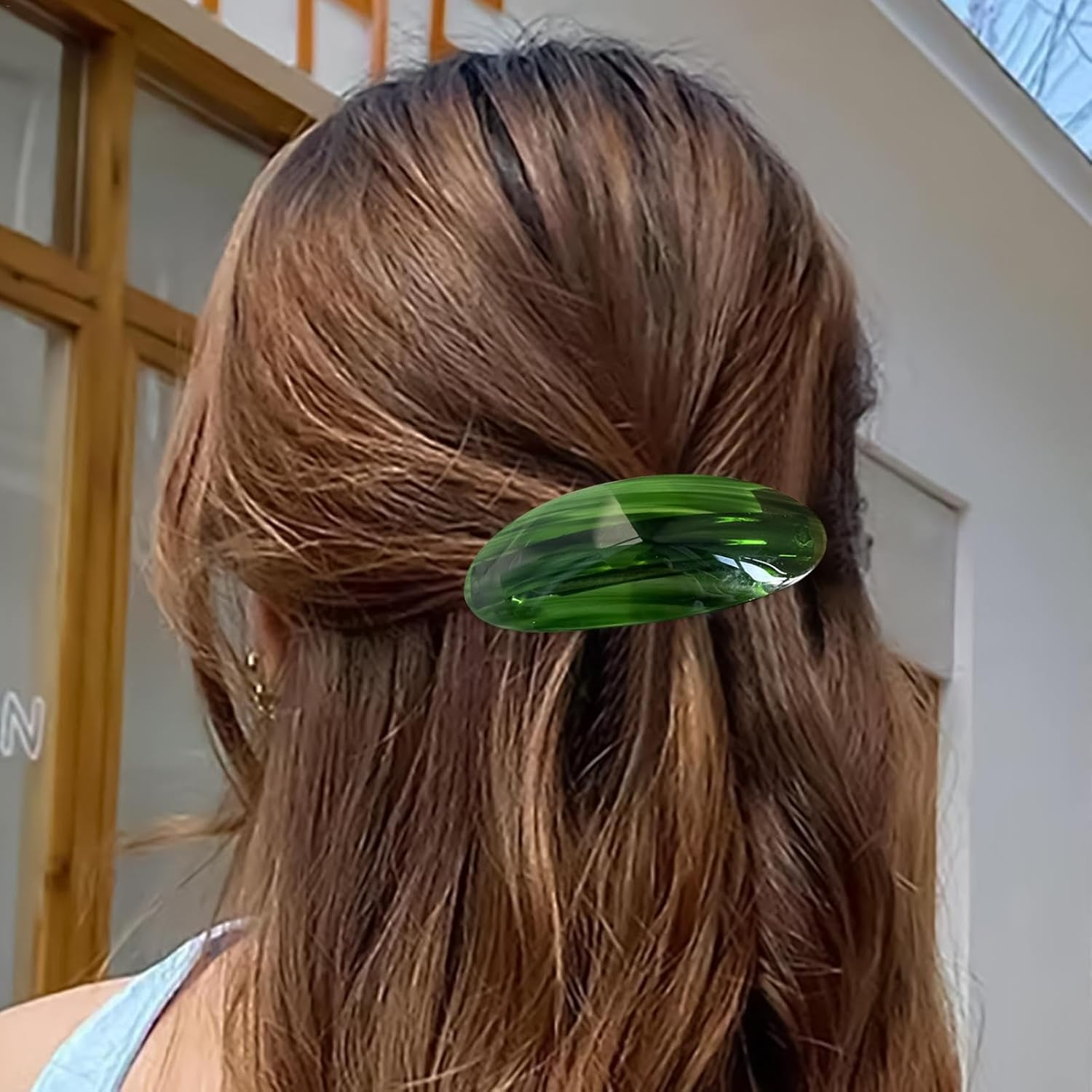 French Barrette Hair Clips - Retro Style Hair Clips | Clasp Strong Hold Grip Hair Barrette Oval for Thick Fine Hair, Vintage Hair Pins, Hair Accessories image number 4