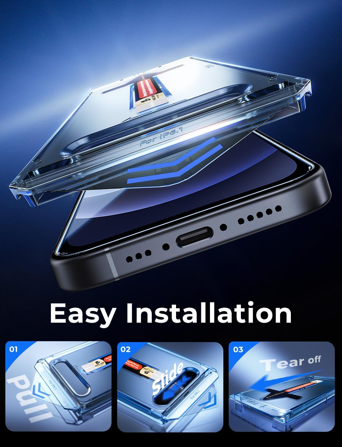 MAGIC JOHN 2 Pack for Iphone 12/Iphone 12 Pro 6.1 Inch Tempered Glass Screen Protector, Auto Dust-Elimination Installation, Bubble Free, HD Clear, Easy Installation image number 3