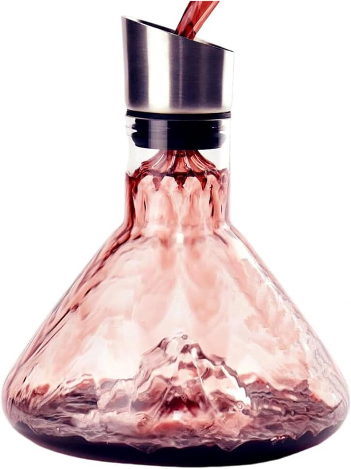 Wine Decanter, Red Wine Aerator with Built-In-Aerator Stainless Steel Filter, Hand Blown Lead-Free Crystal Glass Wine Decanters and Carafes,Wine Gift image number 2