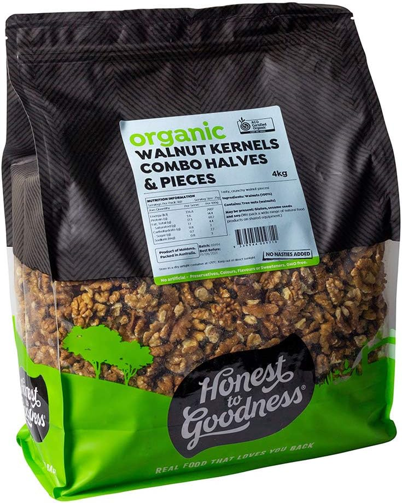 Honest to Goodness, Organic Walnut Kernels Premium Halves & Pieces, 4 Kg - Distinct Nutty Flavour, Indulge in Their Creamy Texture and Satisfying Crunch. image number 3