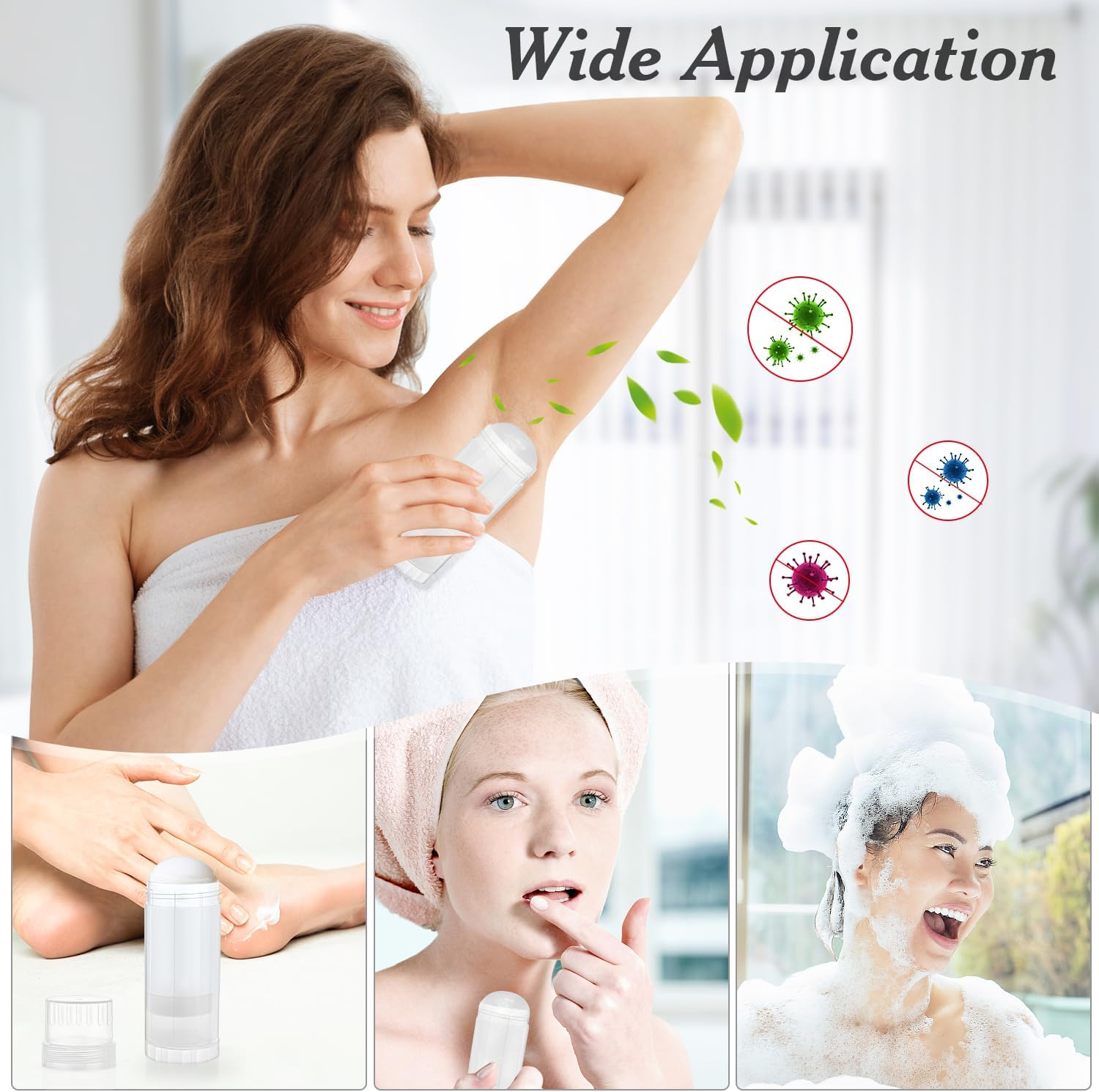 12 Pcs 60Ml/2Oz Empty Deodorant Containers Twist up Filling Stick Plastic Deodorant Holder Tube for Lipstick Crayon Chapstick Sunscreen Bar DIY Cosmetic - Translucent image number 1