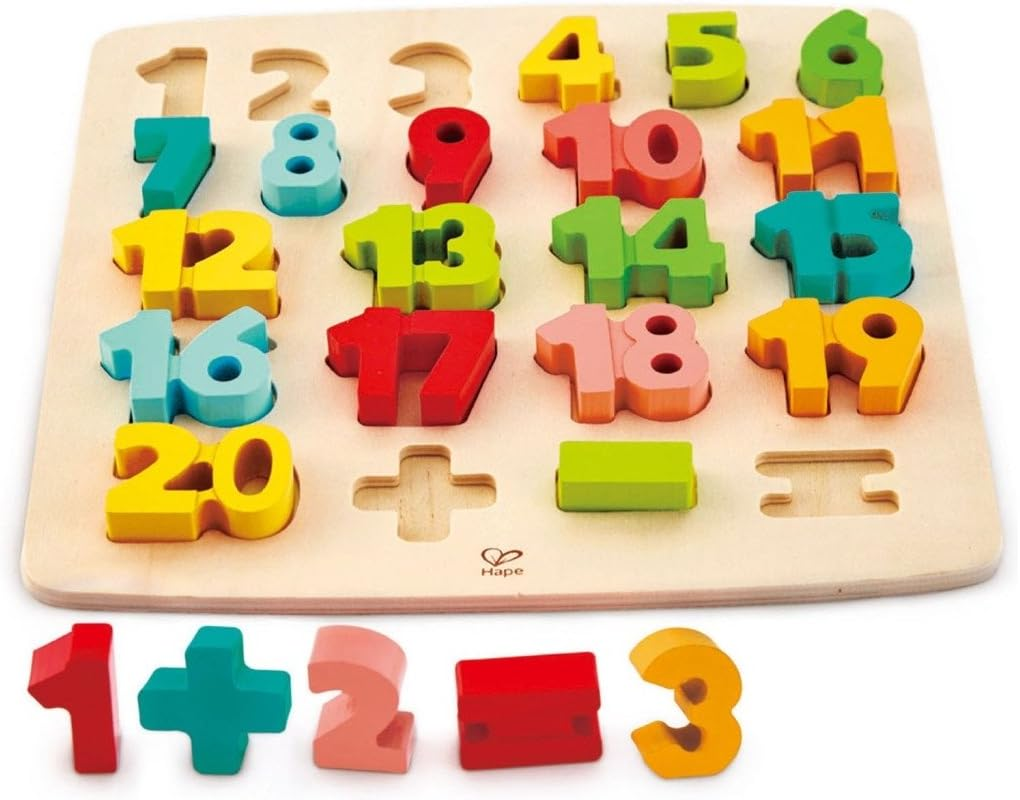 Hape Chunky Number Math Puzzle Educational Kids/Toddler Learning Activity Toy 3+ image number 1