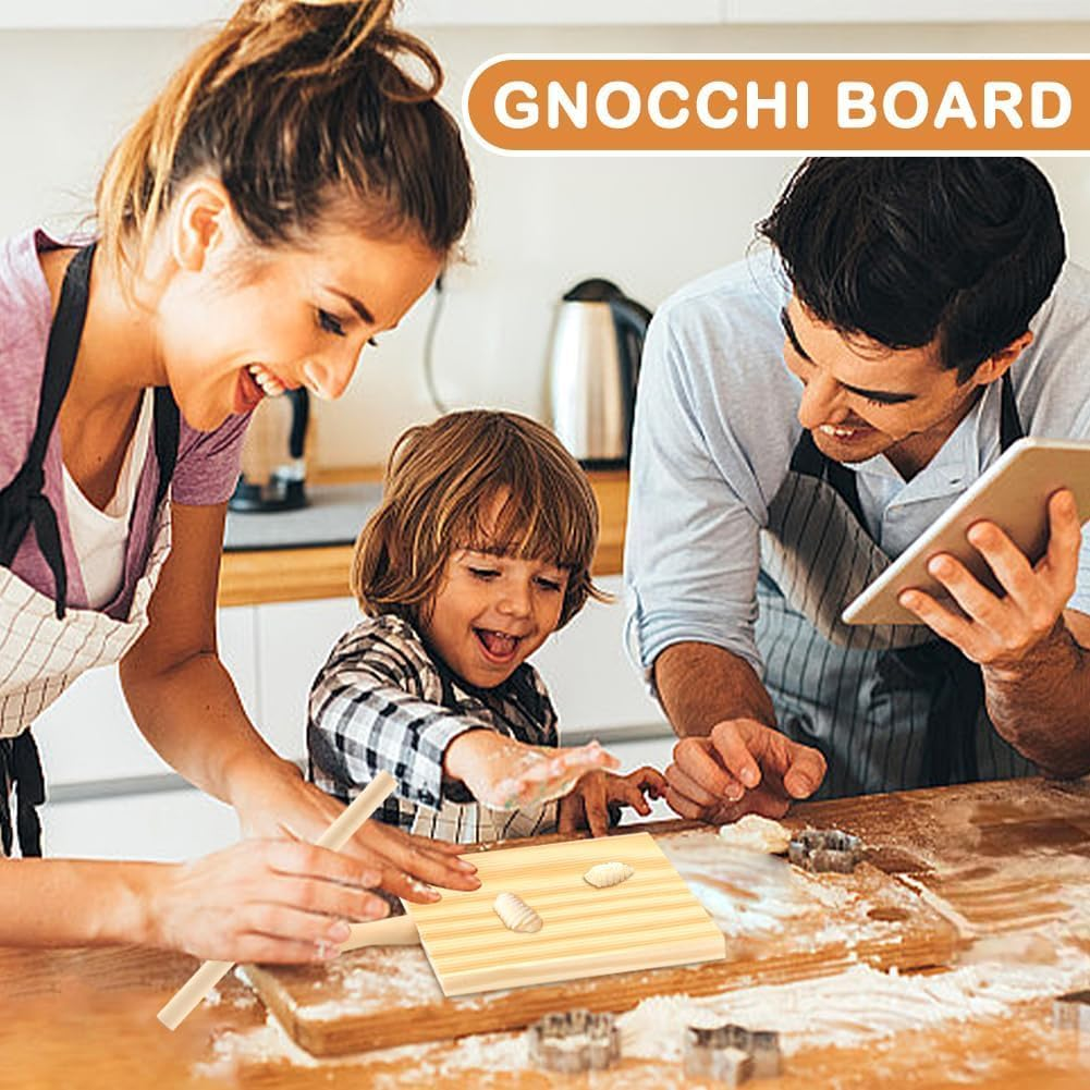 Gnocchi Paddle Wooden Butter Paddles Wood Gnocchi Pasta Board Strippers Natural Italian Pasta Maker Board for Bamboo Kitchen Gadgets Tools image number 2