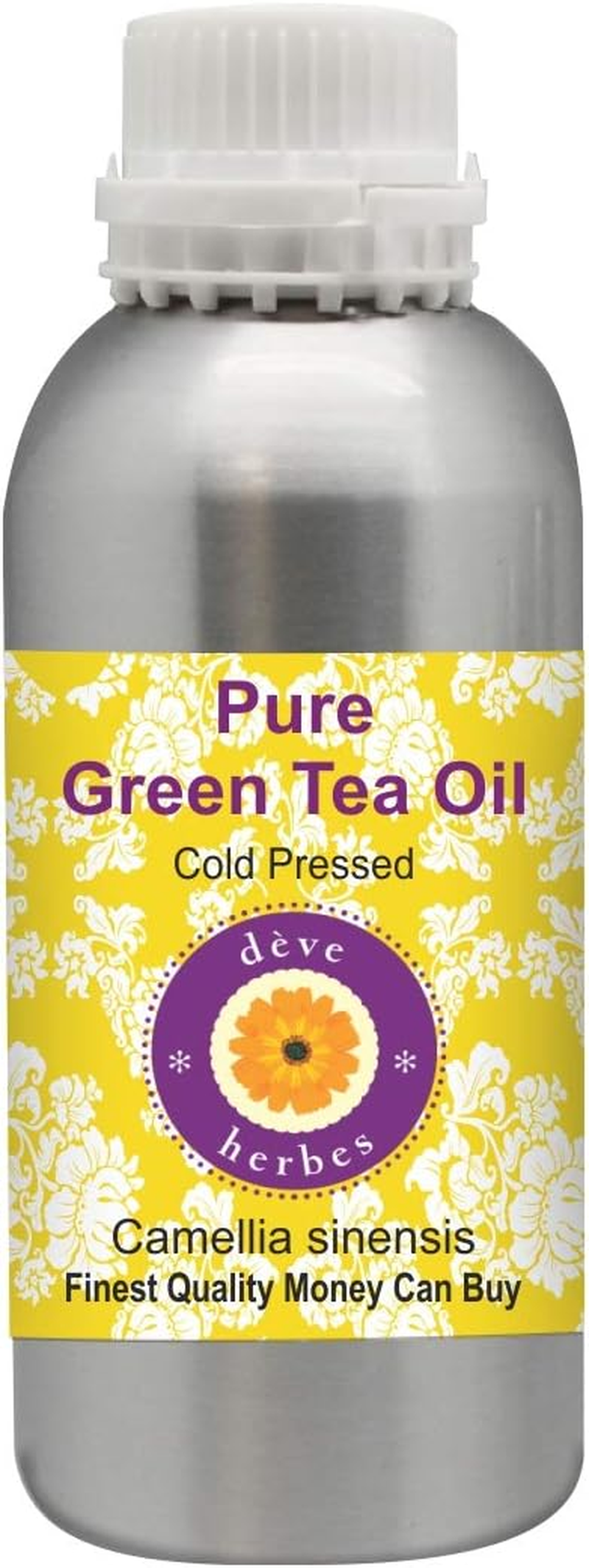 Deve Herbes Pure Green Tea Oil (Camellia Sinensis) 100% Natural Therapeutic Grade Cold Pressed 15Ml (0.50 Oz)