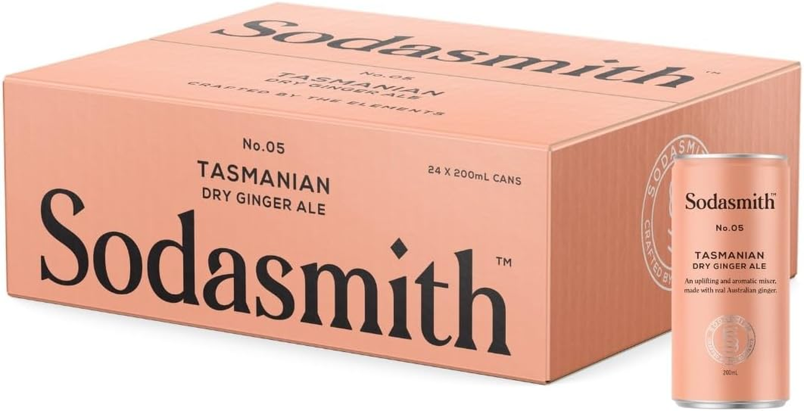 Sodasmith No 05 Dry Ginger Ale, Premium Soft Drink, Sparkling Mixer, All Natural Ingredients, 200Ml (Case of 24 Cans)