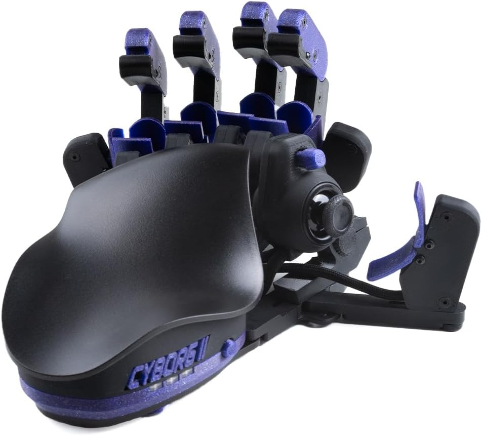 AZERON Gaming Keypad, Programmable One Handed Gaming Keyboard, with Hall Effect Analog Thumbstick and 30 Programmable Keys, 3D Printed Customized Keypad, for Righties (Black, Cyborg Ll)