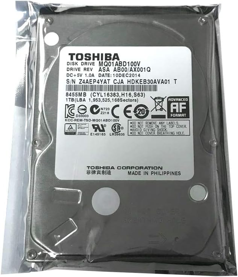 Toshiba 1TB 5400RPM 8MB Cache SATA 3.0Gb/S 2.5 Inch Notebook Hard Drive (MQ01ABD100V) - 1 Year Warranty image number 4
