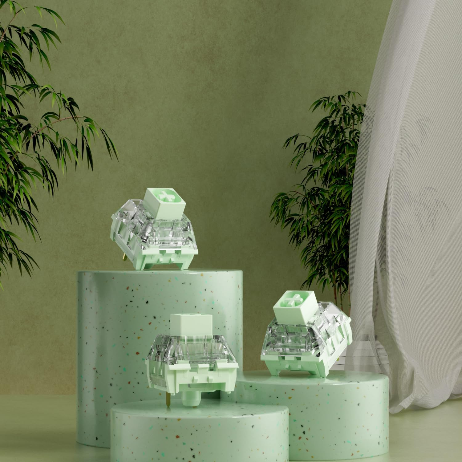 Kailh Box Jade Bamboo Switch,55Gf Heavy RGB SMD 3 Pin Switch for Mechanical Gaming Keyboard (36Pcs) image number 5