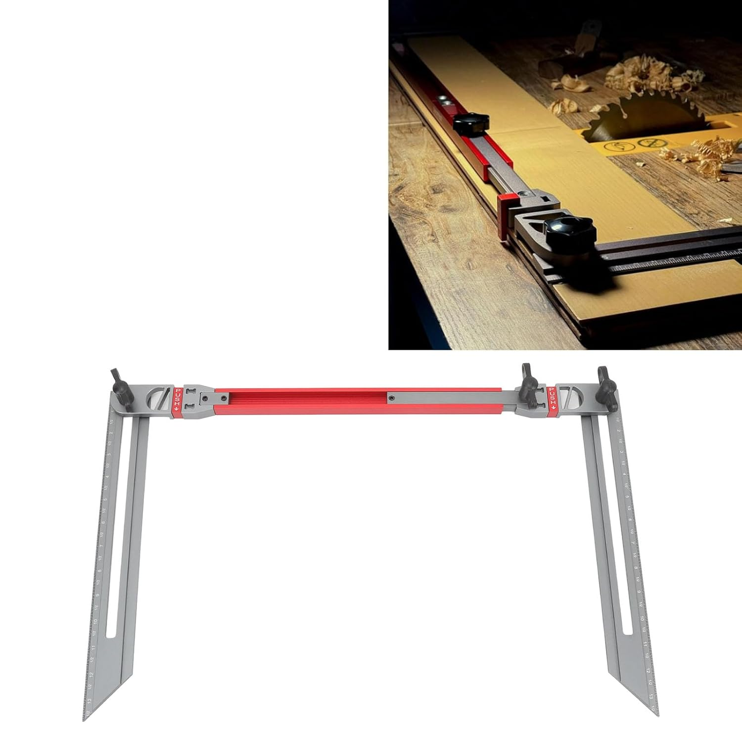 Stair Measuring Tool, Aluminum Alloy High Accuracy Clear Marking Stair Tread Gauge Measuring Tool Jig for Handrail Windowsill Shelf, Easy to Operate