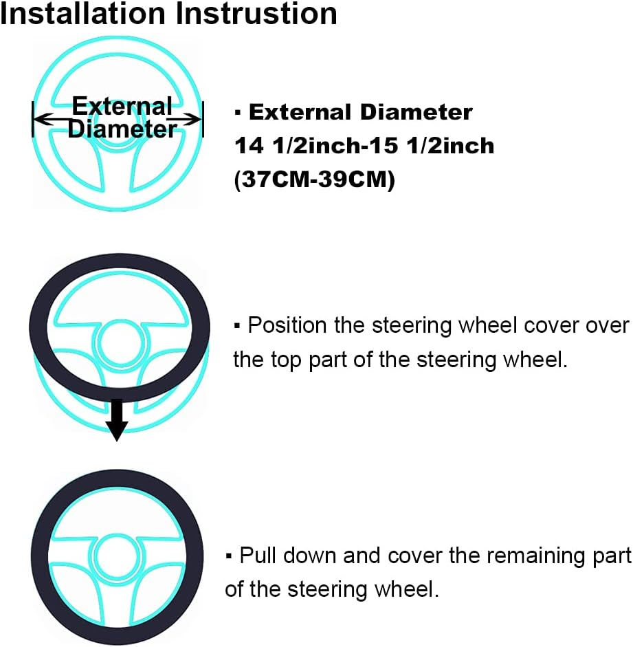 3Pcs Set Fashion Fluffy Fuzzy Wool Fur Soft Steering Wheel Cover with Handbrake Cover & Gear Shift Cover for Women/Girls/Ladies Car Decoration Long Wool Accessories (Black1) image number 1