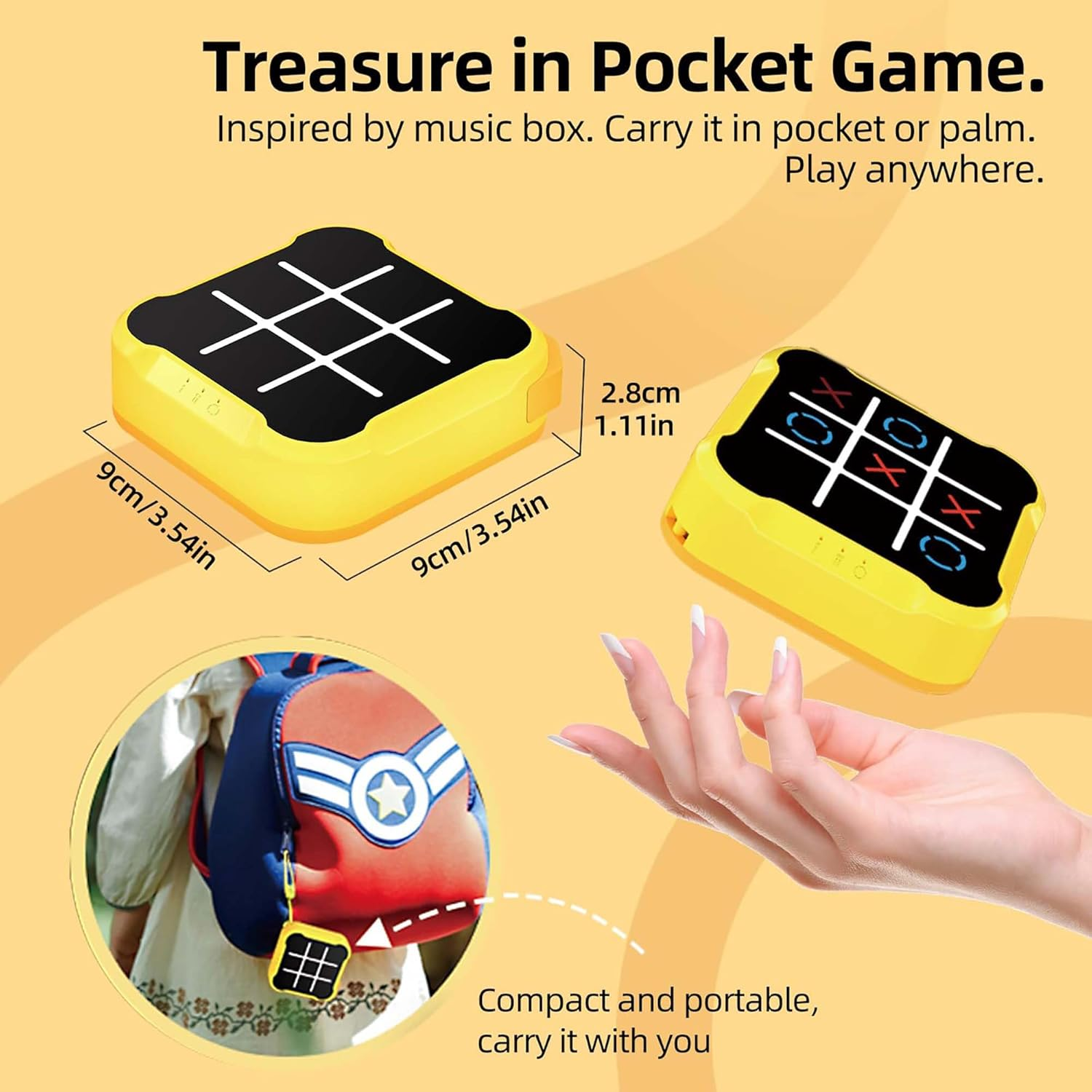 DTOTSFCZF Tic Tac Toe Handheld Electronic Game Console image number 2