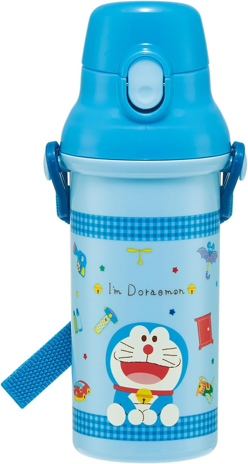 Skater PSB5SANAG Children'S Plastic Water Bottle, 16.9 Fl Oz (480 Ml), One-Push Closure, Antibacterial, Child-Friendly, Lightweight, Antibacterial Treatment, Made in Japan