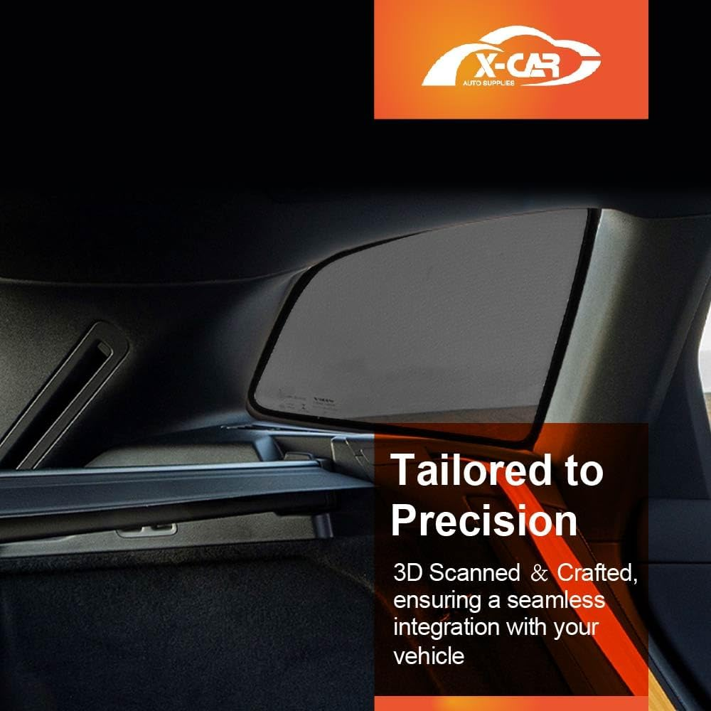 X-CAR Port Rear Window Sun Shade for Volvo XC60 2017-2024 Magnetic Car Sun Blind Mesh image number 5