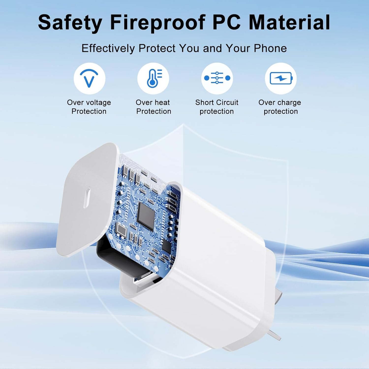 Iphone Charger, 20W USB C Charger with USB C to Lightning Cable, Phone Charger with I Phone Charger Cable, Portable Adapter for Iphone 14/13/ 12/11/ X/ 9/8, Ipad, Airpods, Apple Watch image number 2