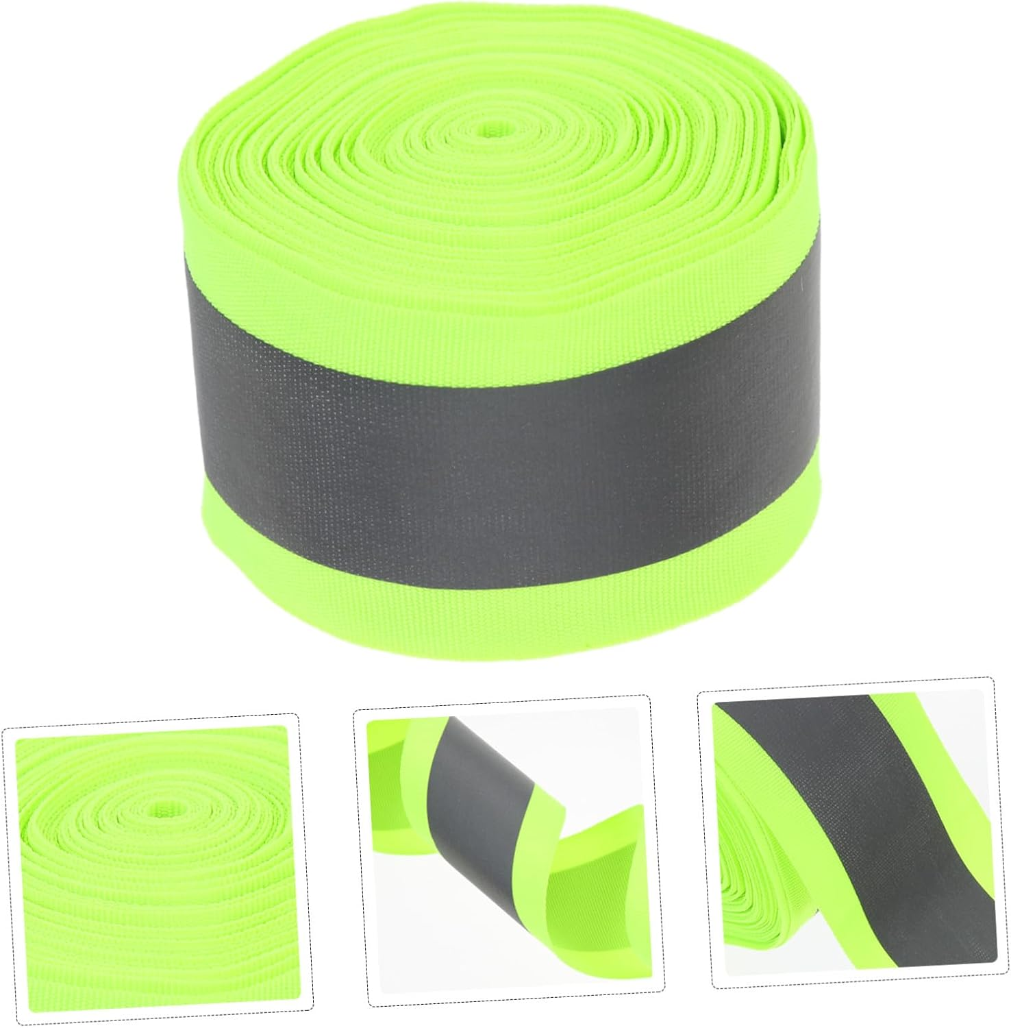 Ipetboom Fluorescent Green Reflective Fabric Tape High Visibility Webbing Strip for Clothing Safety Crafting and Outdoor Use image number 1
