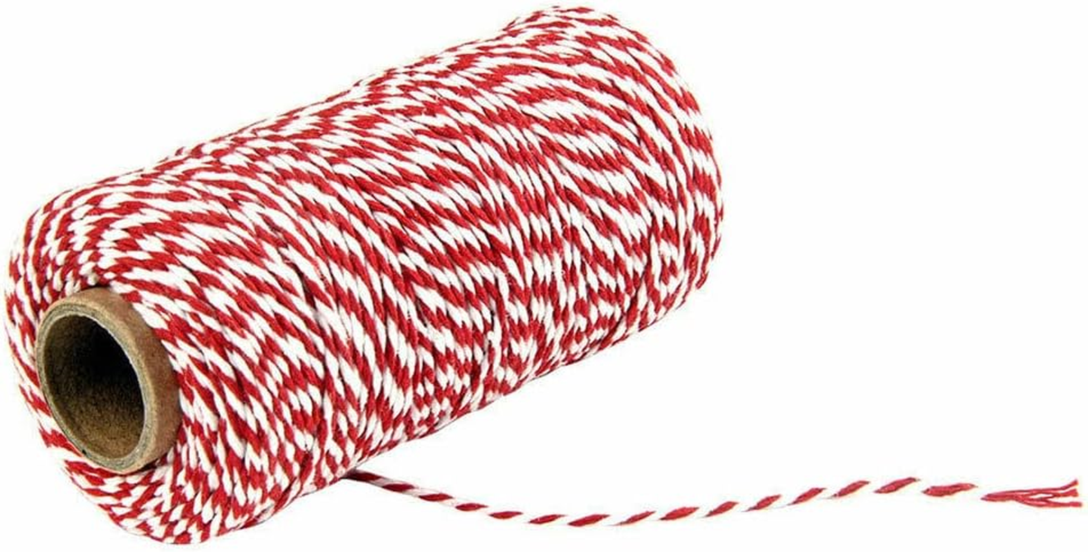 AIMALL 1Mm*100M Bakers Christmas Cotton Cord Bundle Wrapping Craft Twine Gifts String，Dual-Color Cotton Cord for Christmas, Crafts, and Gift Wrapping