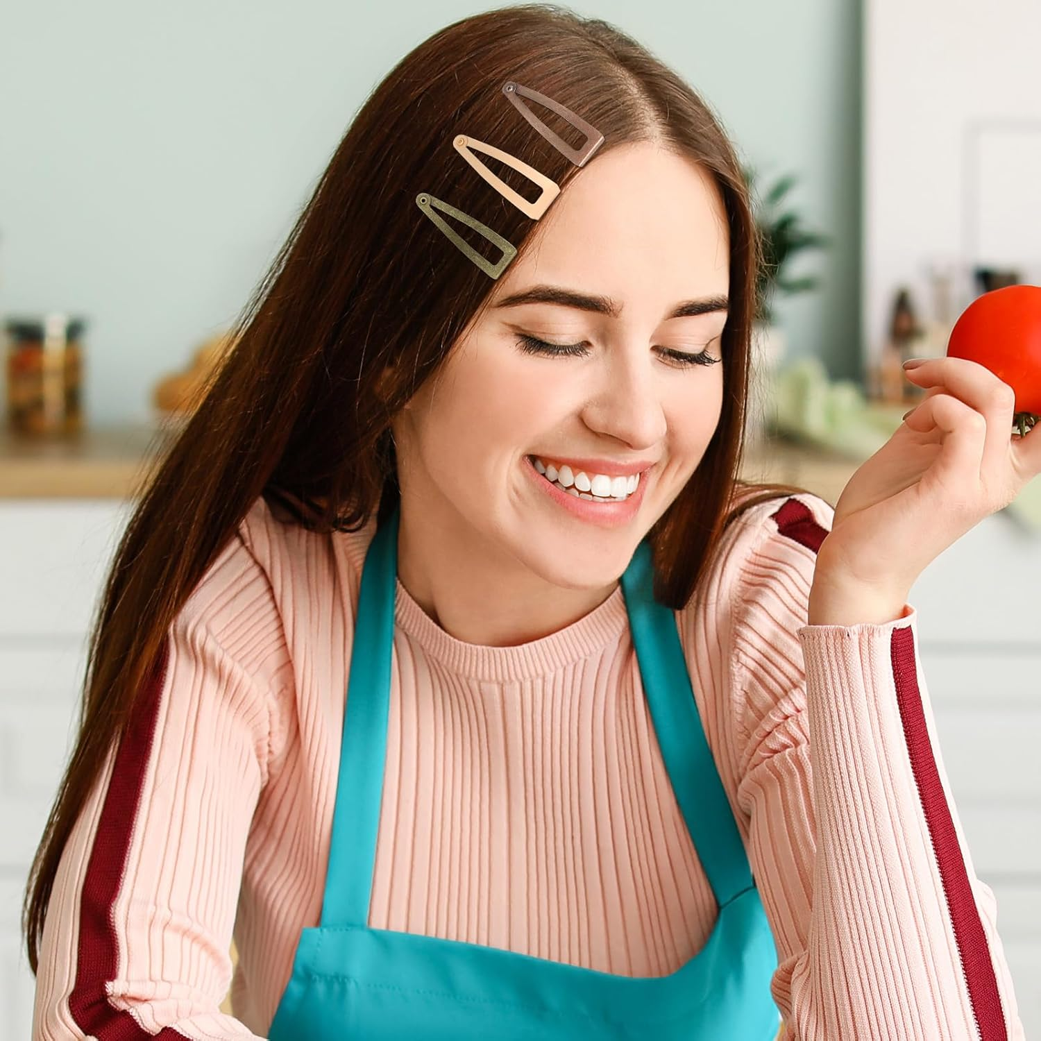 40 Pack Snap Hair Clips Hair Barrettes for Women Retro Metal Hair Barrettes 5 Colors Double Grip Hair Clips for Women Girls image number 2