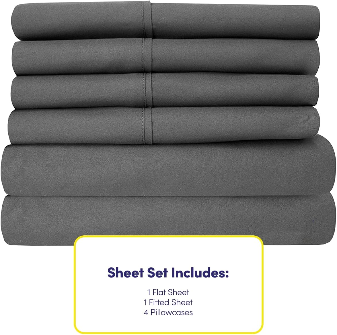 Cal King Size Bed Sheets - 6 Piece 1500 Supreme Collection Fine Brushed Microfiber Deep Pocket California King Sheet Set Bedding - 2 Extra Pillow Cases, Great Value, California King, Gray image number 7
