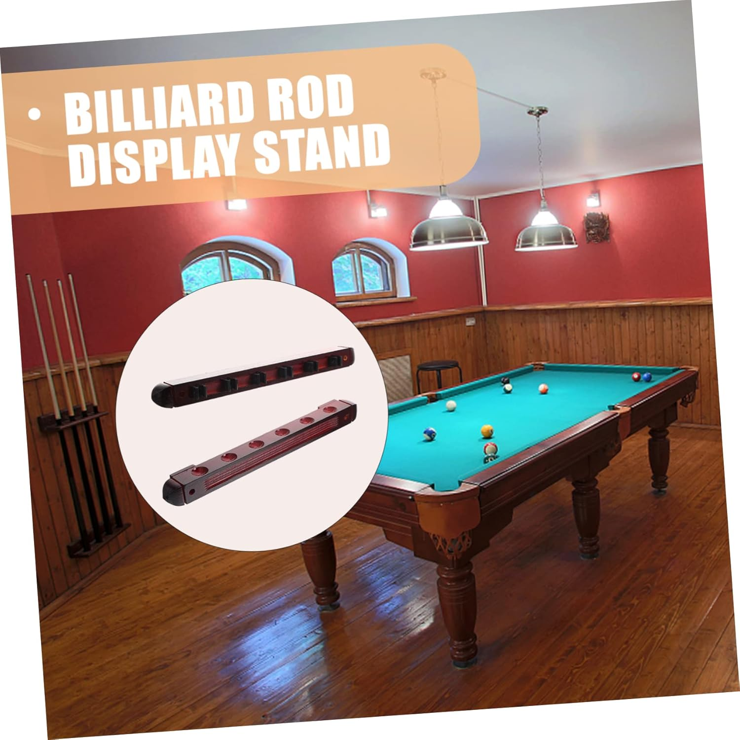 NAMOARLY 1Set Delicate Wall-Mounted Billiard Cue Rack Holder for Cues Versatile Storage and Display for Pool Sticks and Stylish Design image number 1
