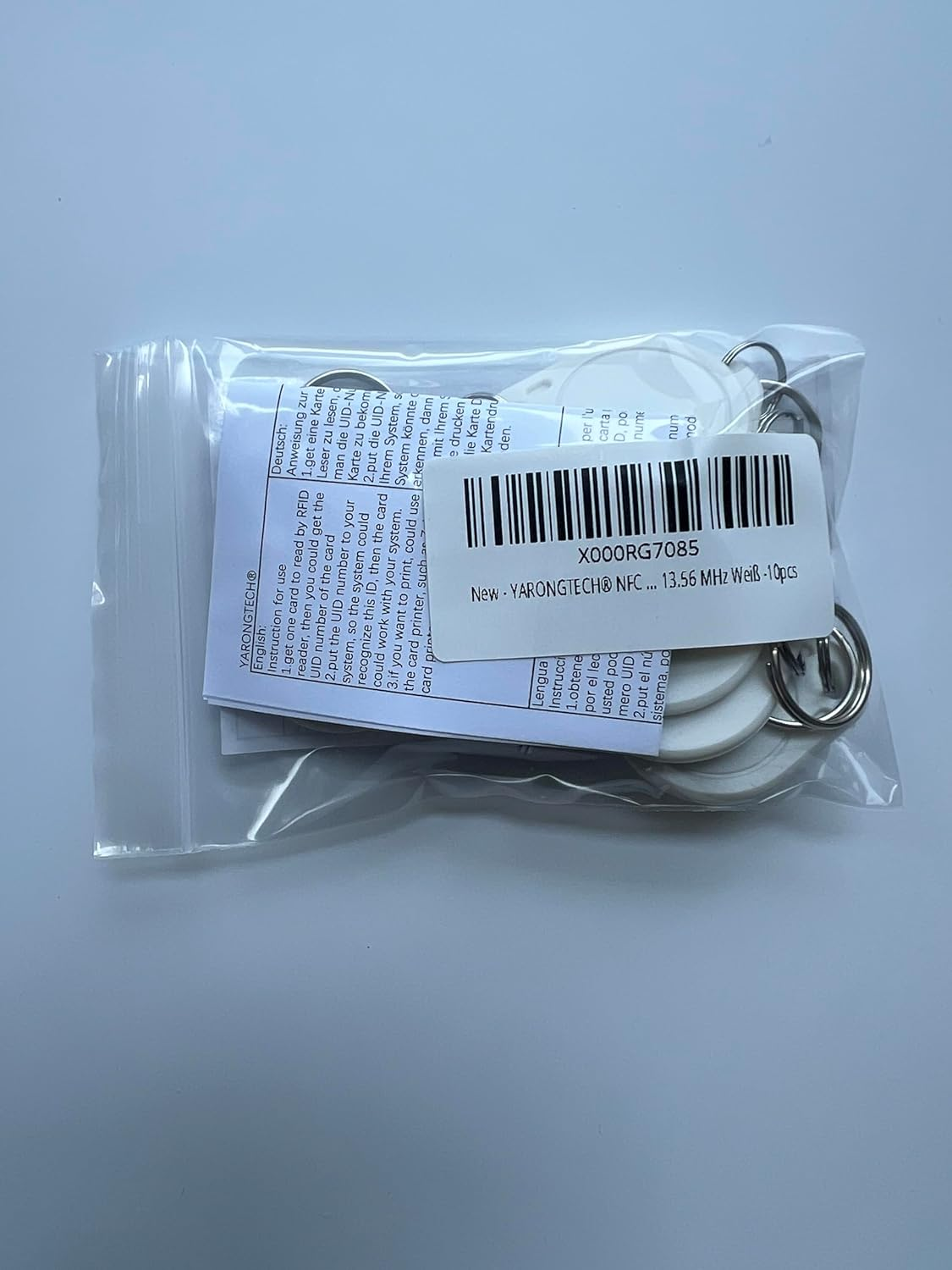 YARONGTECH 13.56Mhz RFID 1K Key Ring Tag Iso14443A Badge (Pack of 10) image number 1