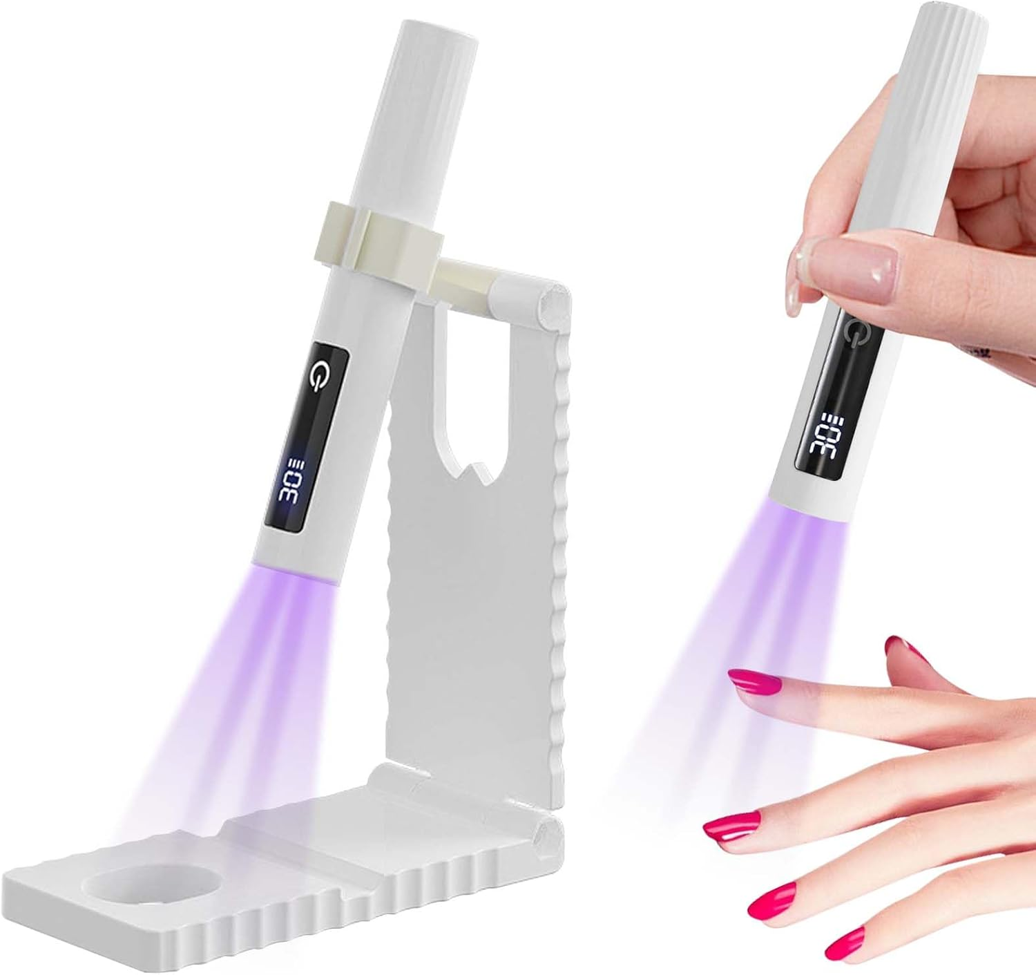 UV Lamp for Gel Nails, 30/60S Portable Mini UV Nail Lamp, UV LED Lamp for Nails, LED Nail Dryer, Portable Small UV Nail Lamp for Gel Nail Polish for Curing Nail Glue & Nail Tips (White) image number 1