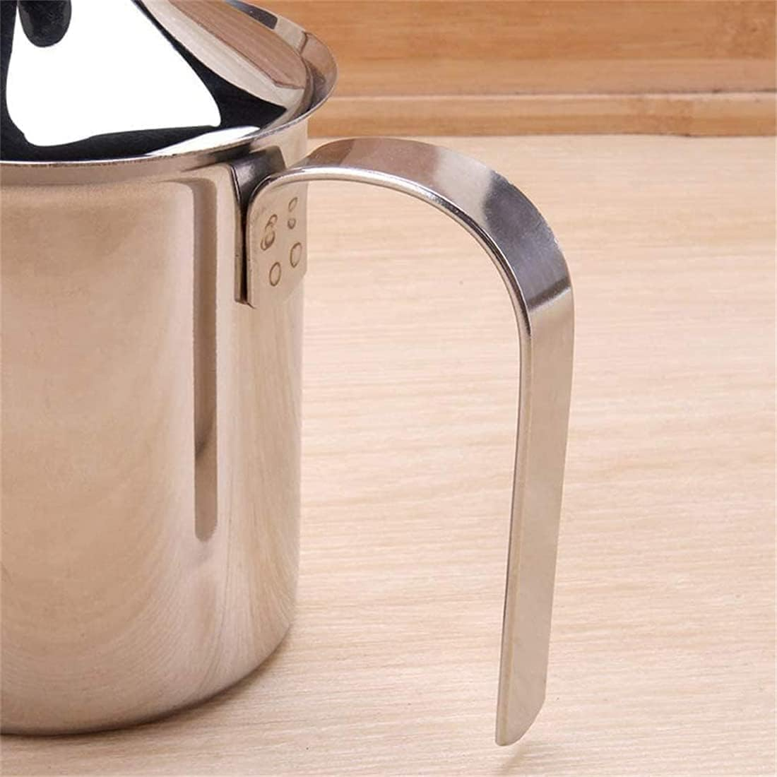 Stainless Steel Manual Milk Frother, Hand Pump Milk Foamer with Filter Screen for Cappuccino Coffee Latte Hot Chocolate, 14-Ounce Capacity (400Ml) image number 2