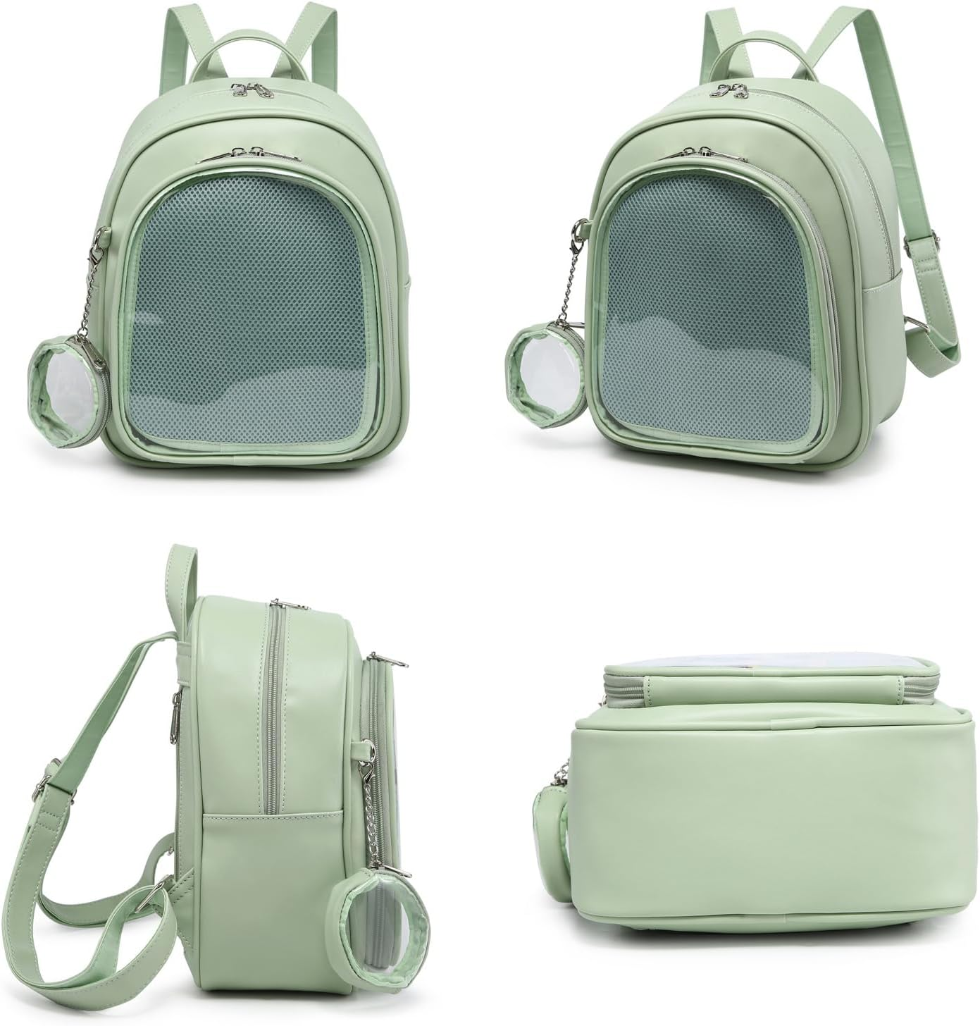 CHERRY SAUCE Kawaii Backpack PU Leather Ita Bag Aesthetic Cute Purse Pin Display - Black image number 3