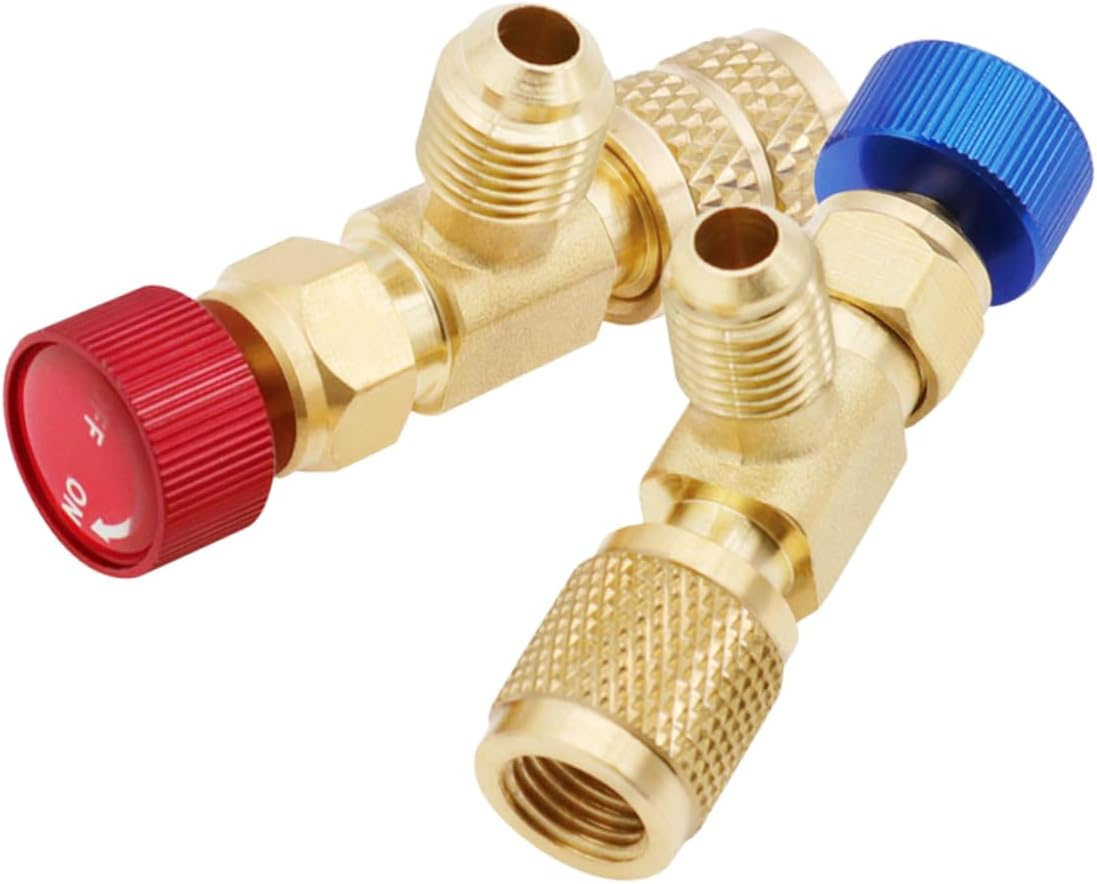 Iplusmile 4Pcs Refrigerant Charging Valve Safety Valve for Air Conditioning Copper Material for Refrigerator Charge image number 5