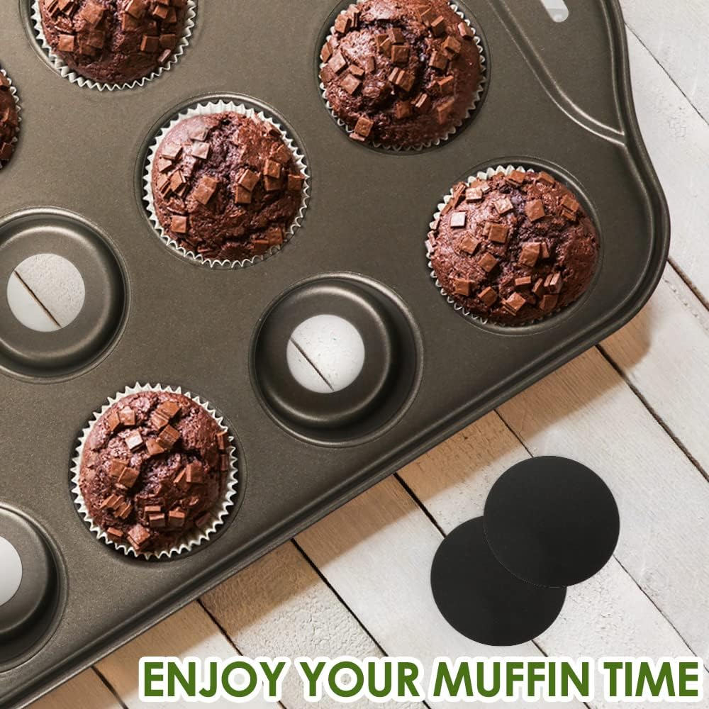 Cyimi Mini Muffin Pan 12 Cup with Removable Bottom,Nonstick Cupcake Pans for Baking,Mini Muffin Cheesecake Tin for Oven, 12 Cavity Premium Carbon Steel Bakeware for Bite Size Tarts image number 3