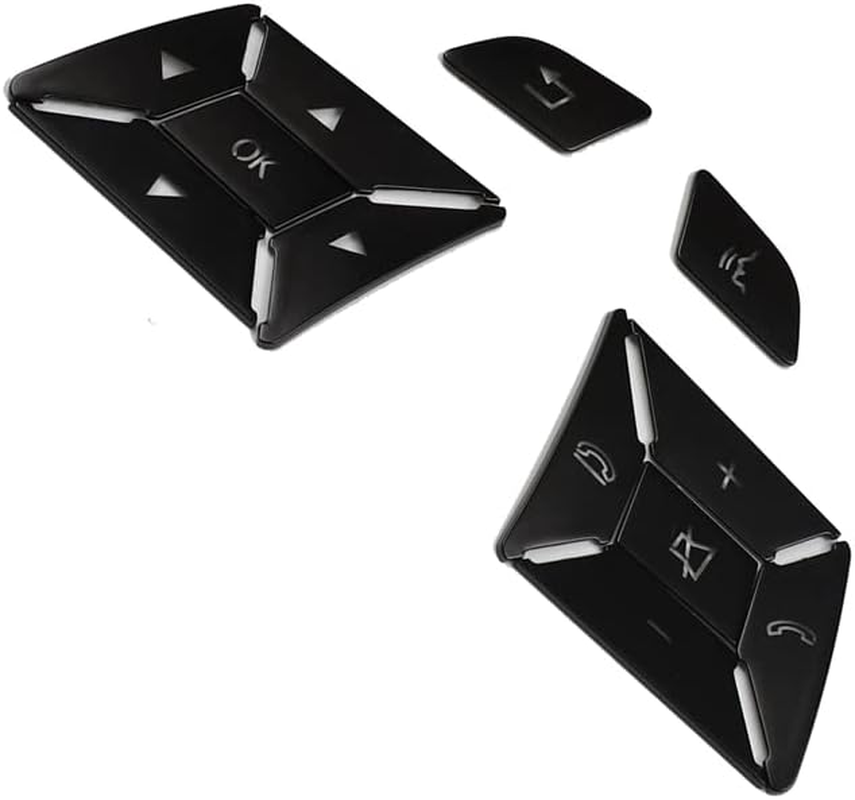 CHEYINGCHIDIY Black Car Steering Wheel Button Switch Trim Cover Sticker for Mercedes Benz a B C E Ml Gl Cla Gla Glk Sl SLK Class W176 W246 W212 W204