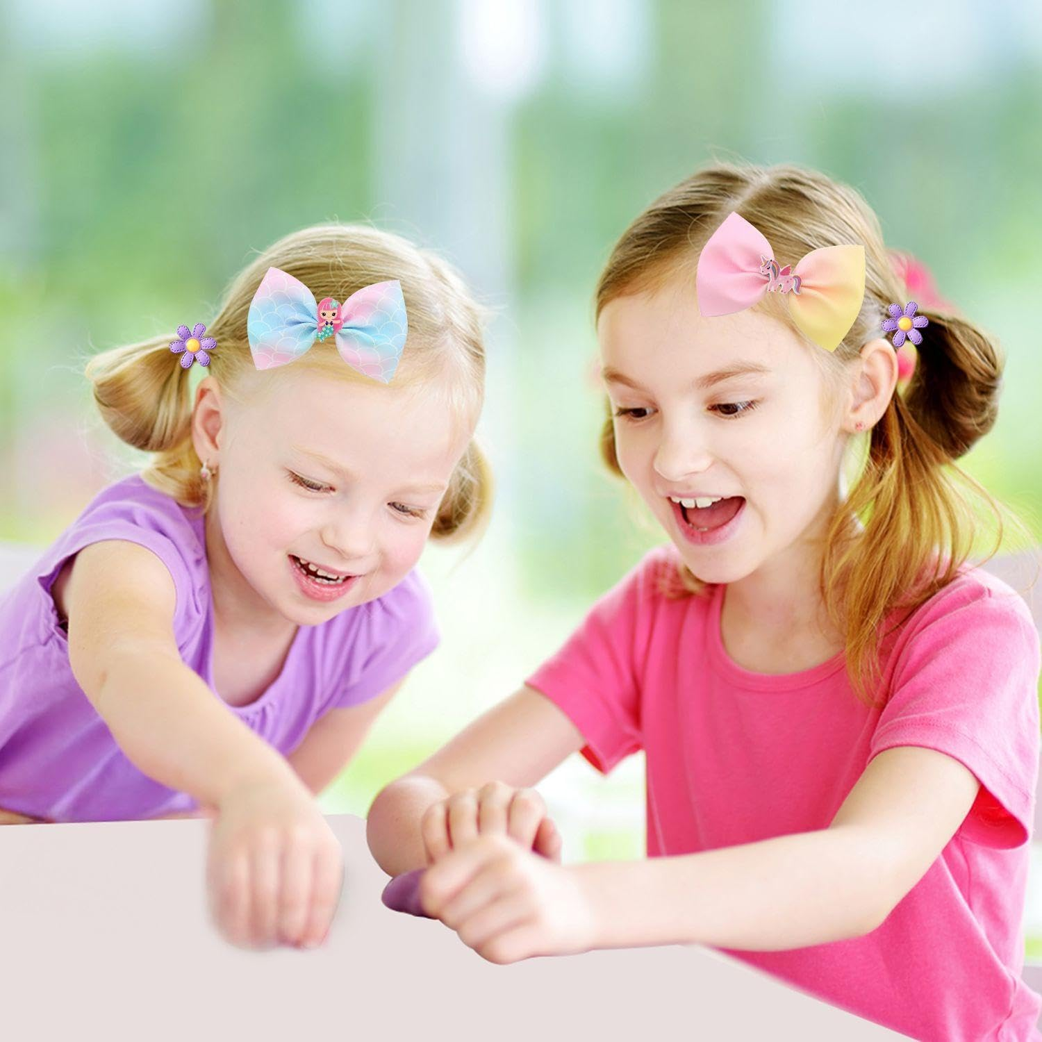 Pack of 6 Bughair Clips and 5 Pieces Daisy Hair Rings, Cute Hair Accessories, Girls Hairstyle Accessories, Hairstyle Decorations. image number 3